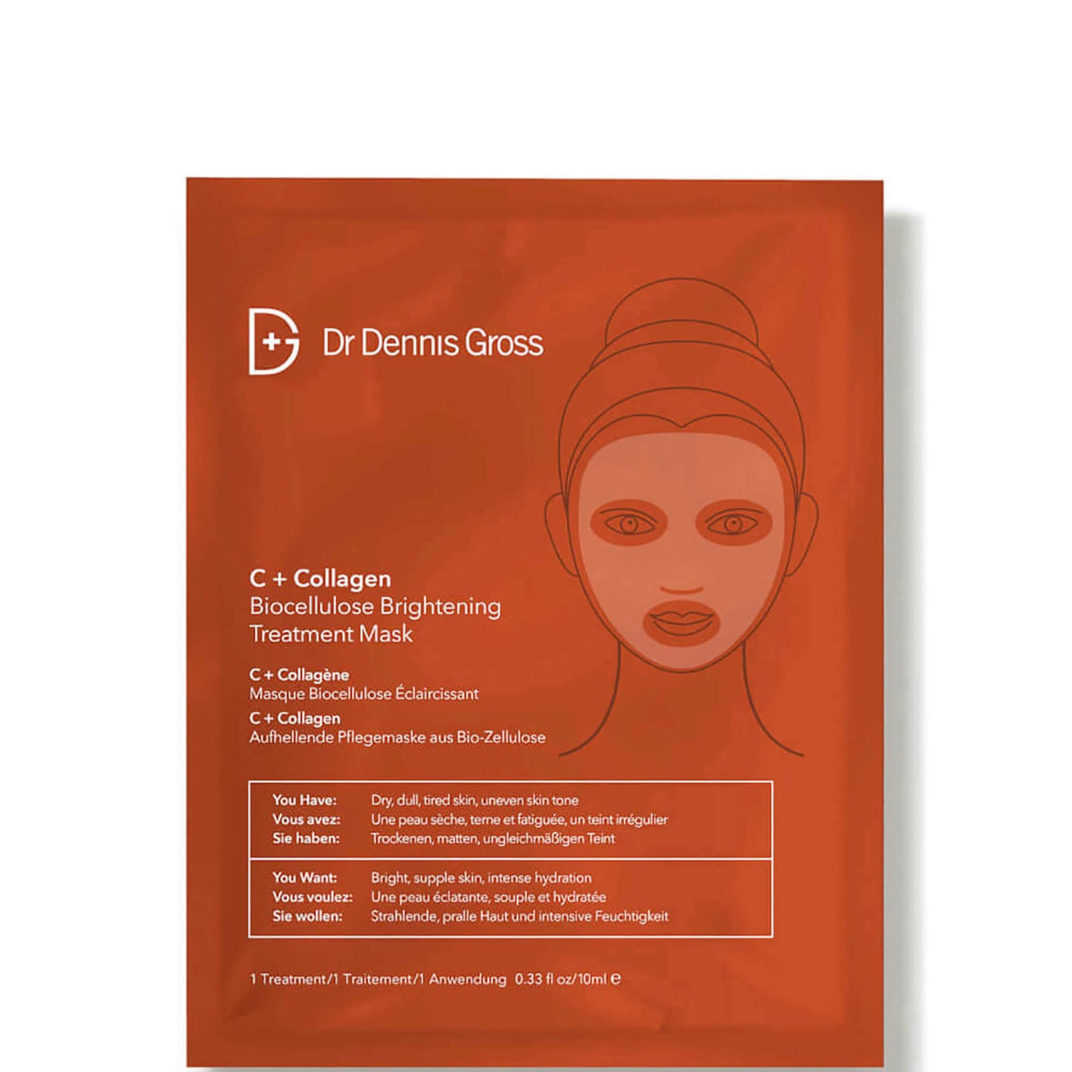Dr Dennis Gross Skincare C+Collagen Biocellulose Brightening Treatment Mask (1 Application)