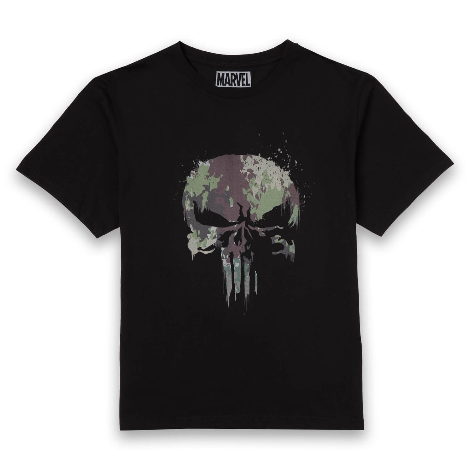 Marvel Camo Skull Men's T-Shirt - Black