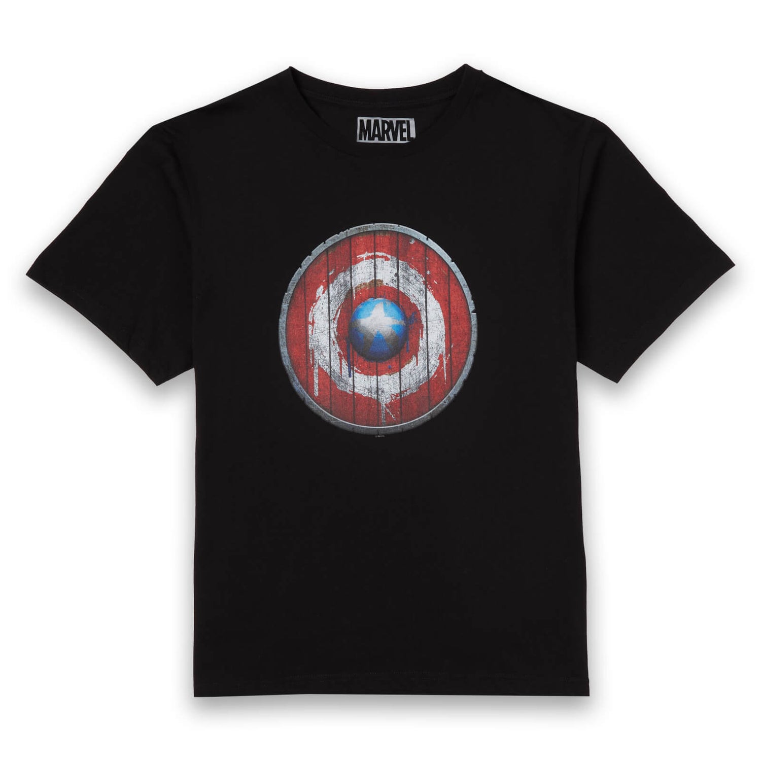Marvel Captain America Wooden Shield Men's T-Shirt - Black