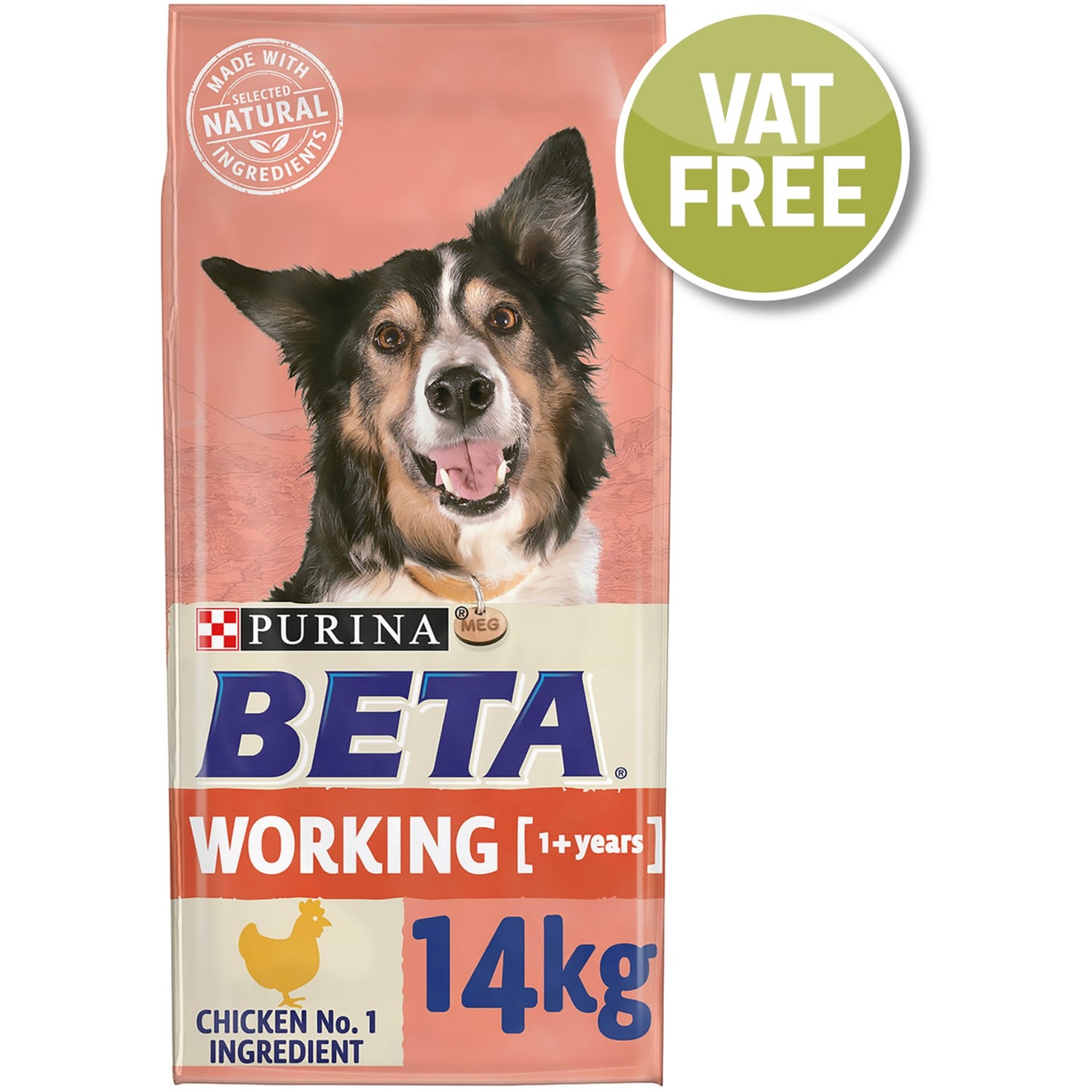 BETA Adult All Sizes Working Dog Dry Dog Food with Chicken 14kg