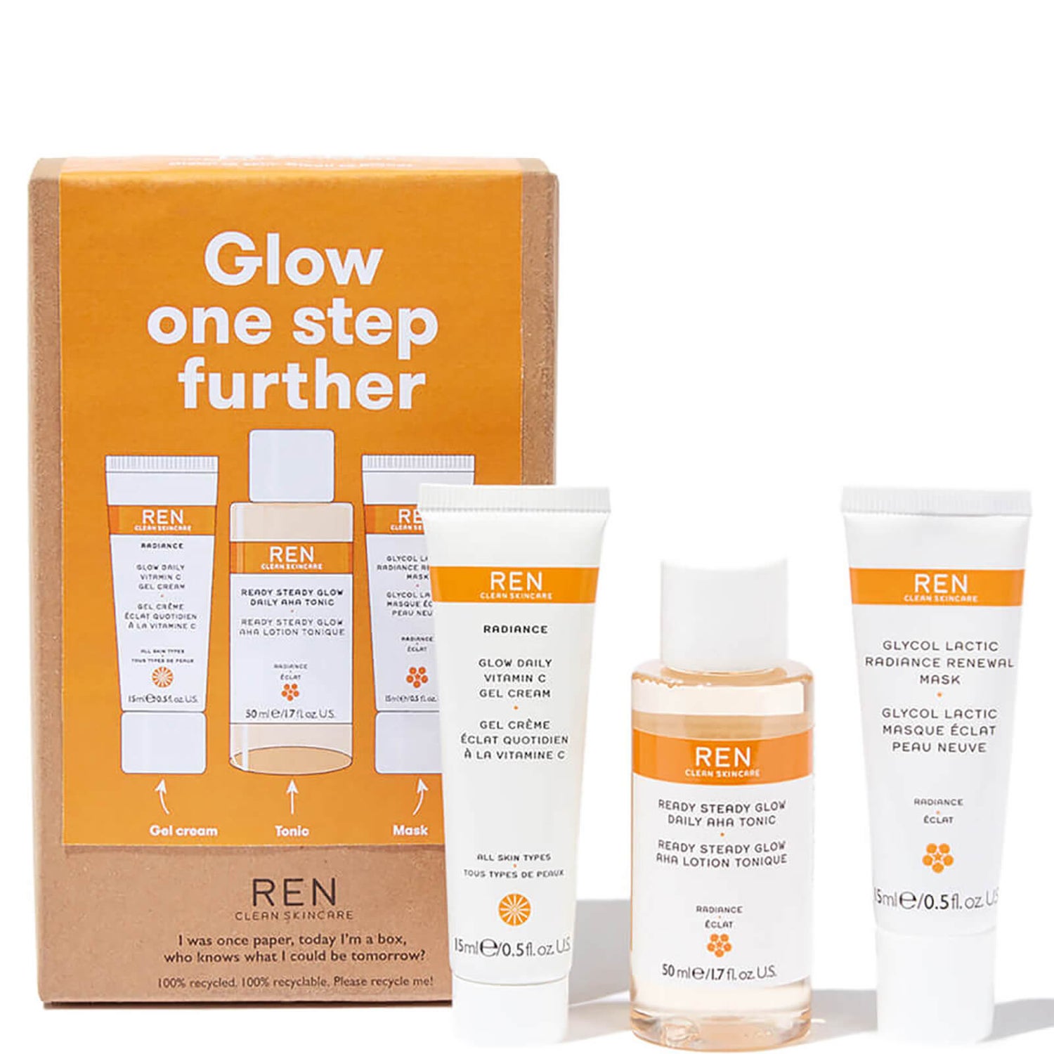 REN Clean Skincare Glow One Step Further (3 piece - $38 Value)