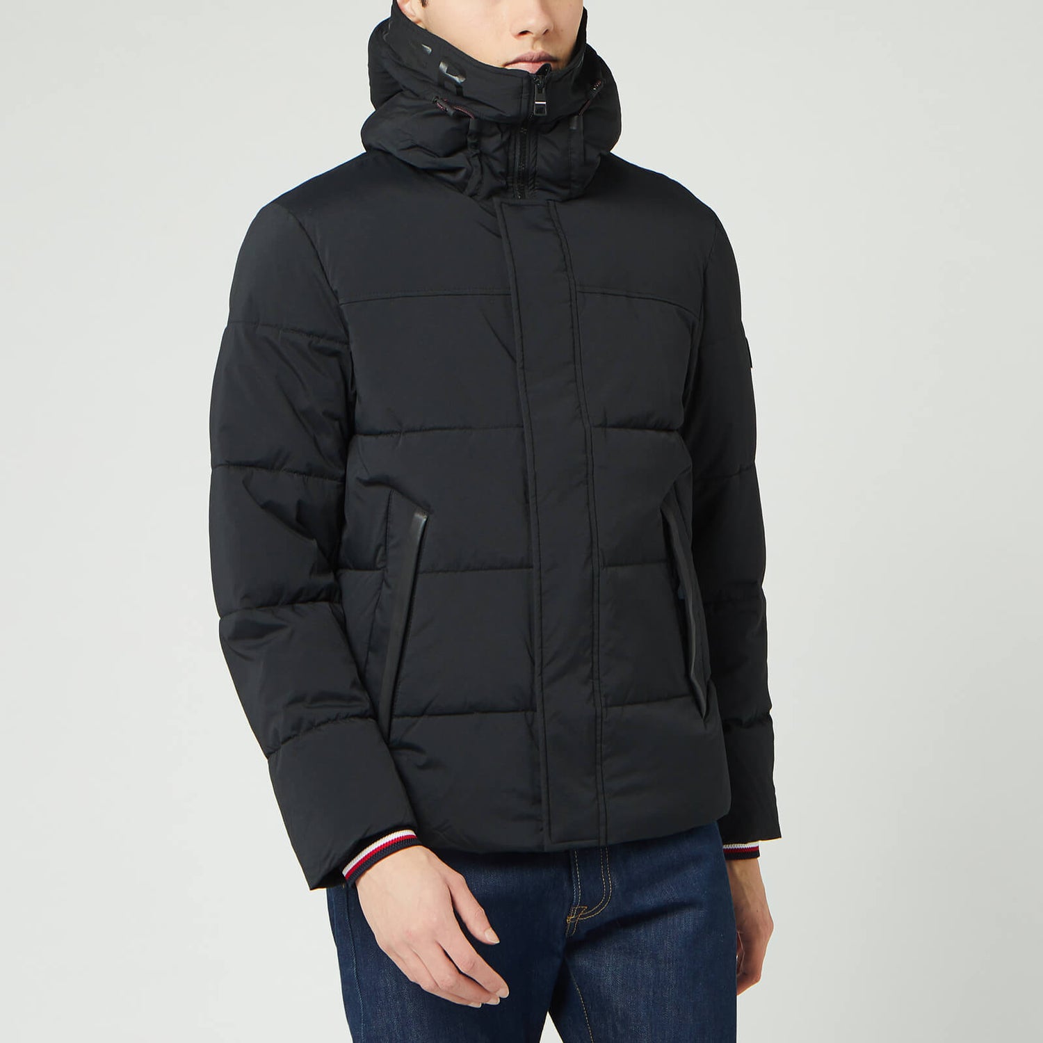 Tommy Hilfiger Men s Stretch Nylon Hoodie Jet Black TheHut