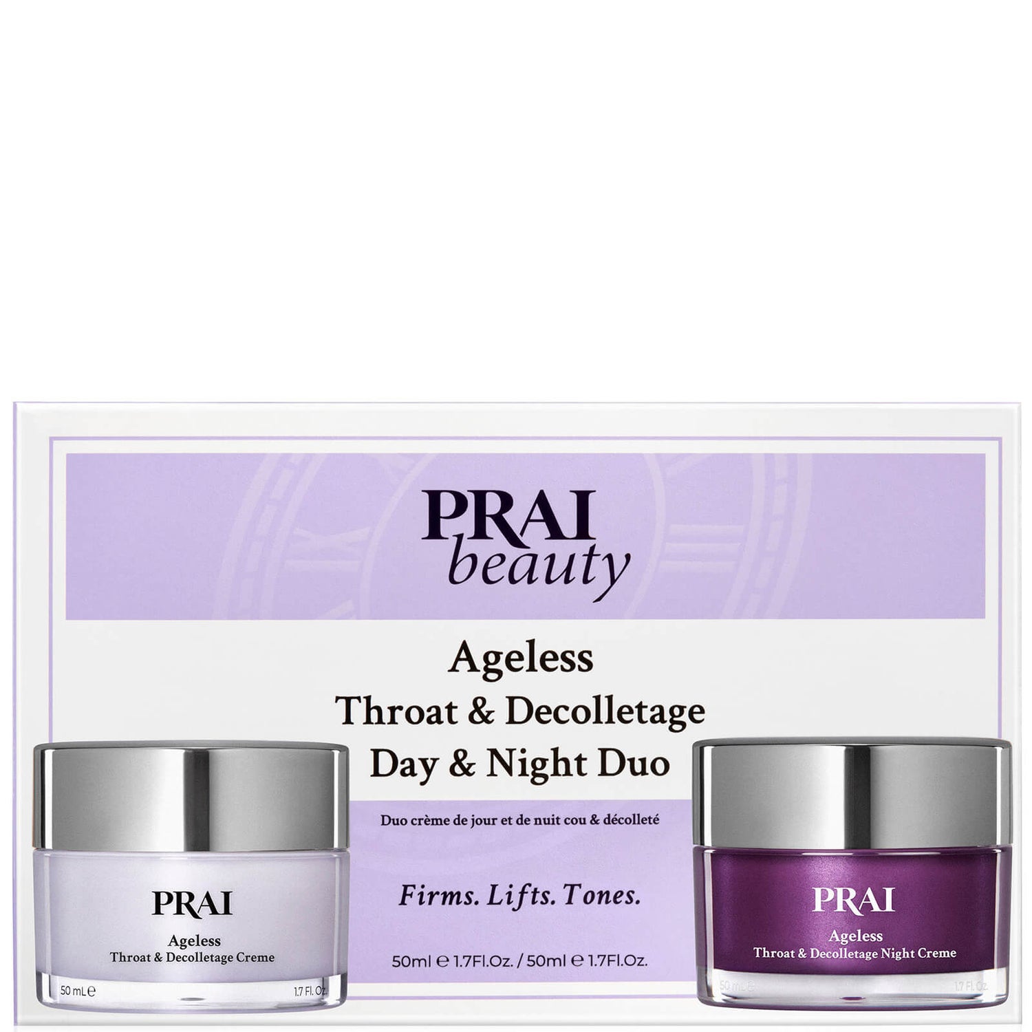 PRAI AGELESS Throat and Decolletage Day and Night Rescue Duo 50ml+50ml (Worth $52.50)