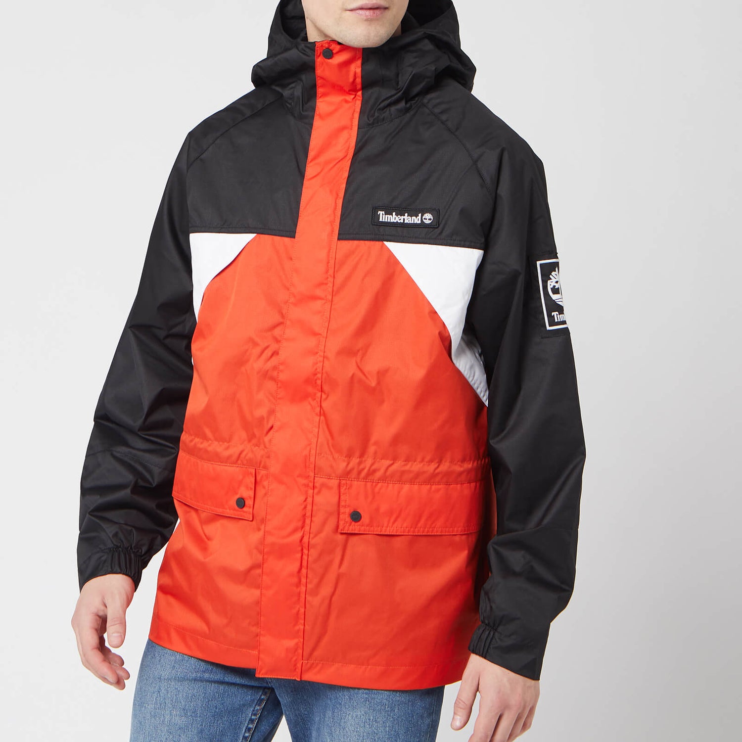 Orange black and white windbreaker sales