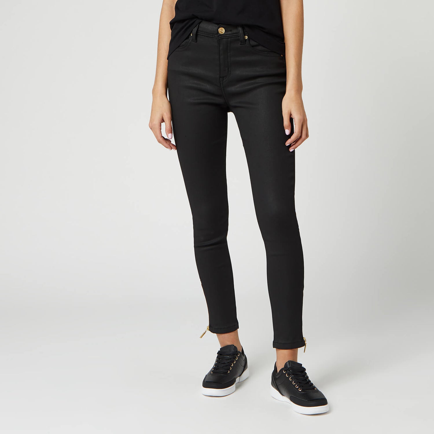 Barbour International Women s Coated Durant Jeans Black TheHut