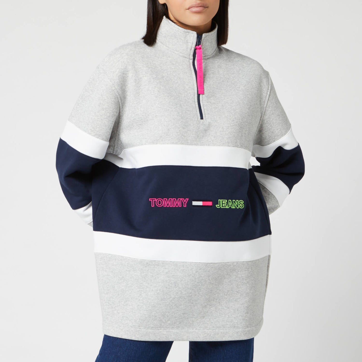 Tommy jeans colour block jumper clearance