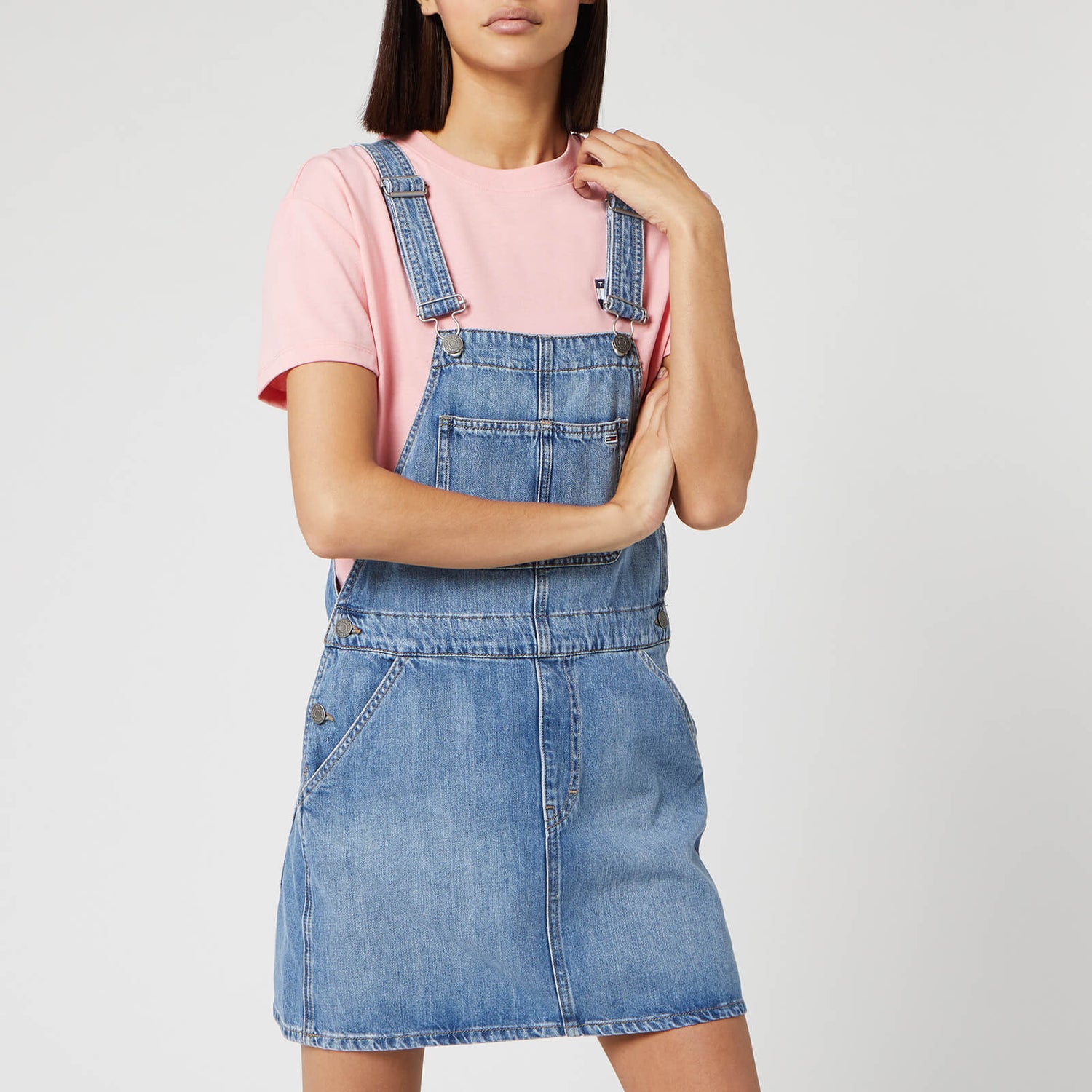 Tommy jeans classic dungaree dress best sale