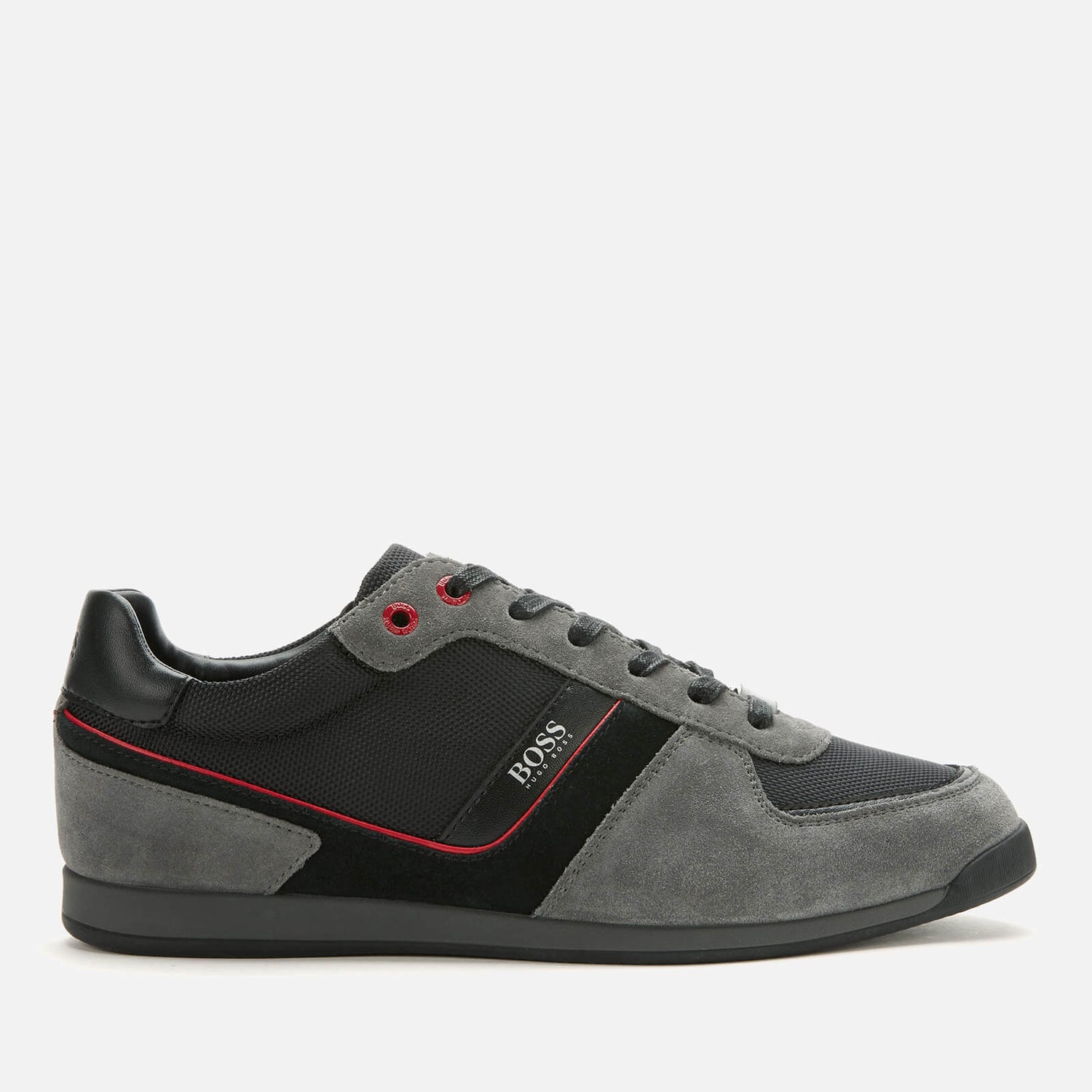 BOSS Hugo Boss Men s Glaze Low Profile Suede Trainers Grey