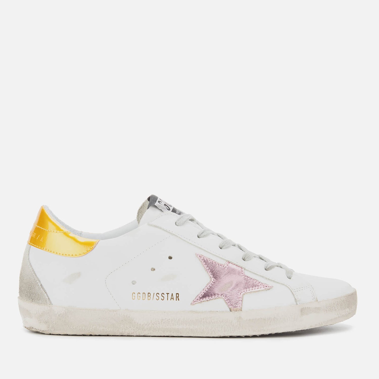 Golden Goose Women's Superstar Trainers - White Leather/Gold Pink Metallic Star - UK 8