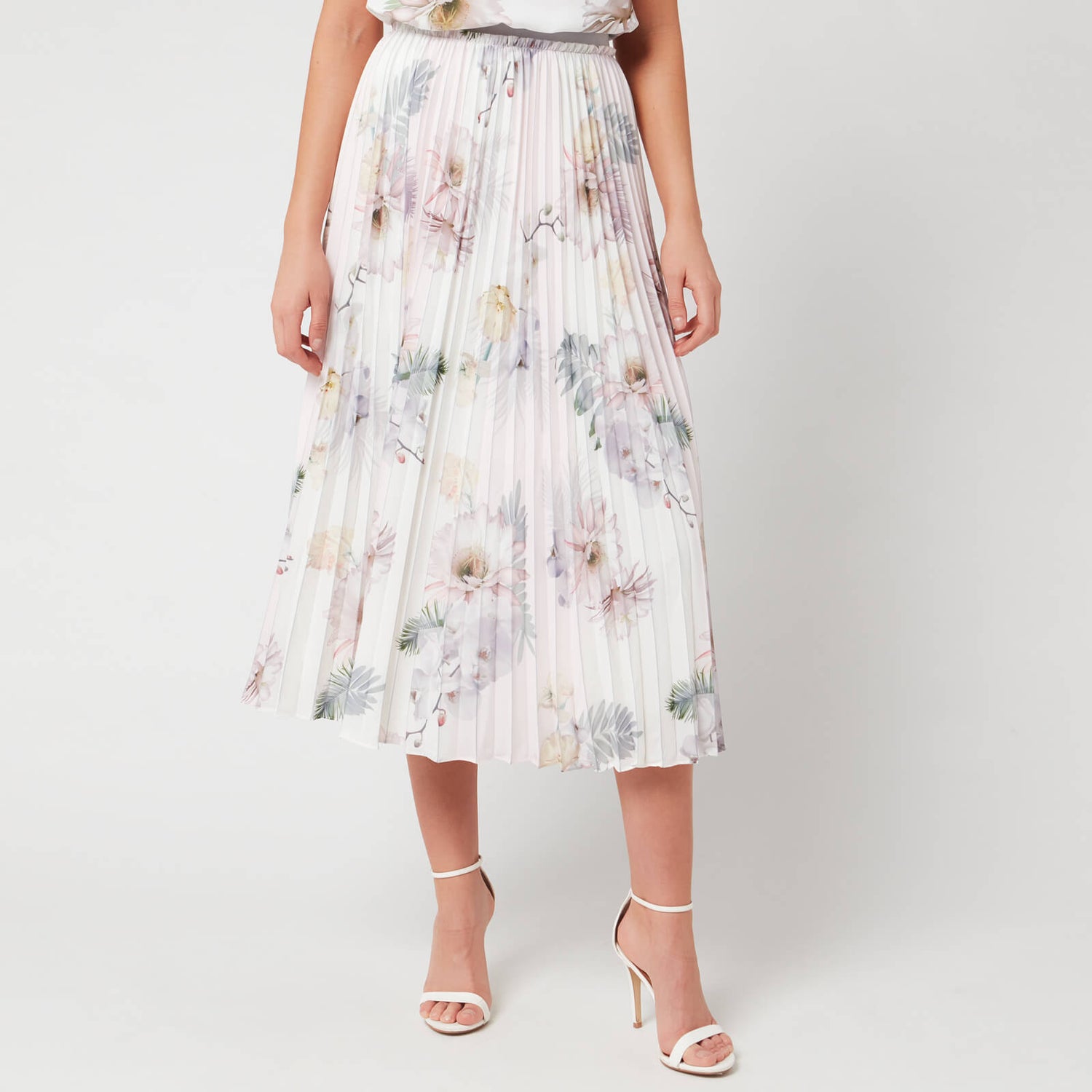 Ted Baker Women s Maziiy Woodland Pleated Midi Skirt Pink TheHut