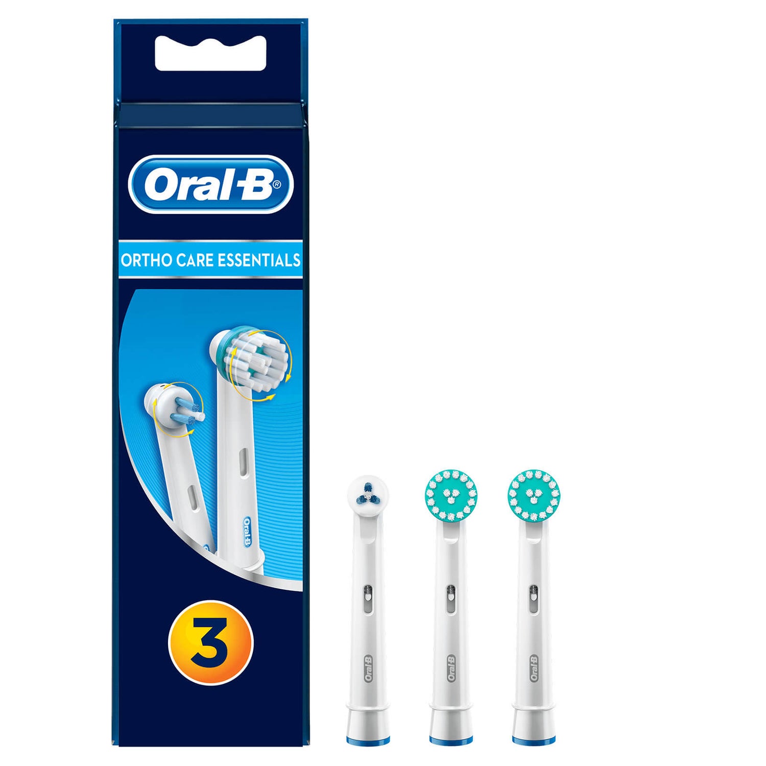 Oral B Ortho Care Essentials Replacement Toothbrush Heads (Pack of 3)
