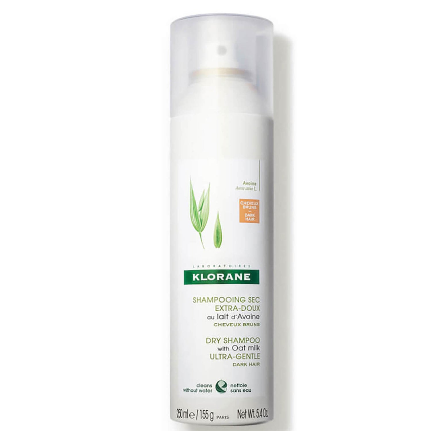 Klorane Dry Shampoo with Oat Milk and Natural Tint- for Dark Hair 5.4 oz