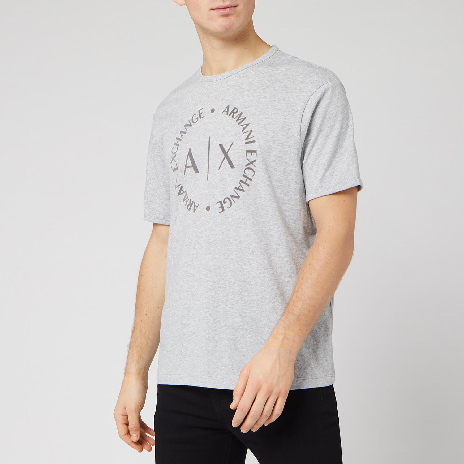 Armani Exchange Men s Circle Logo T Shirt Grey TheHut