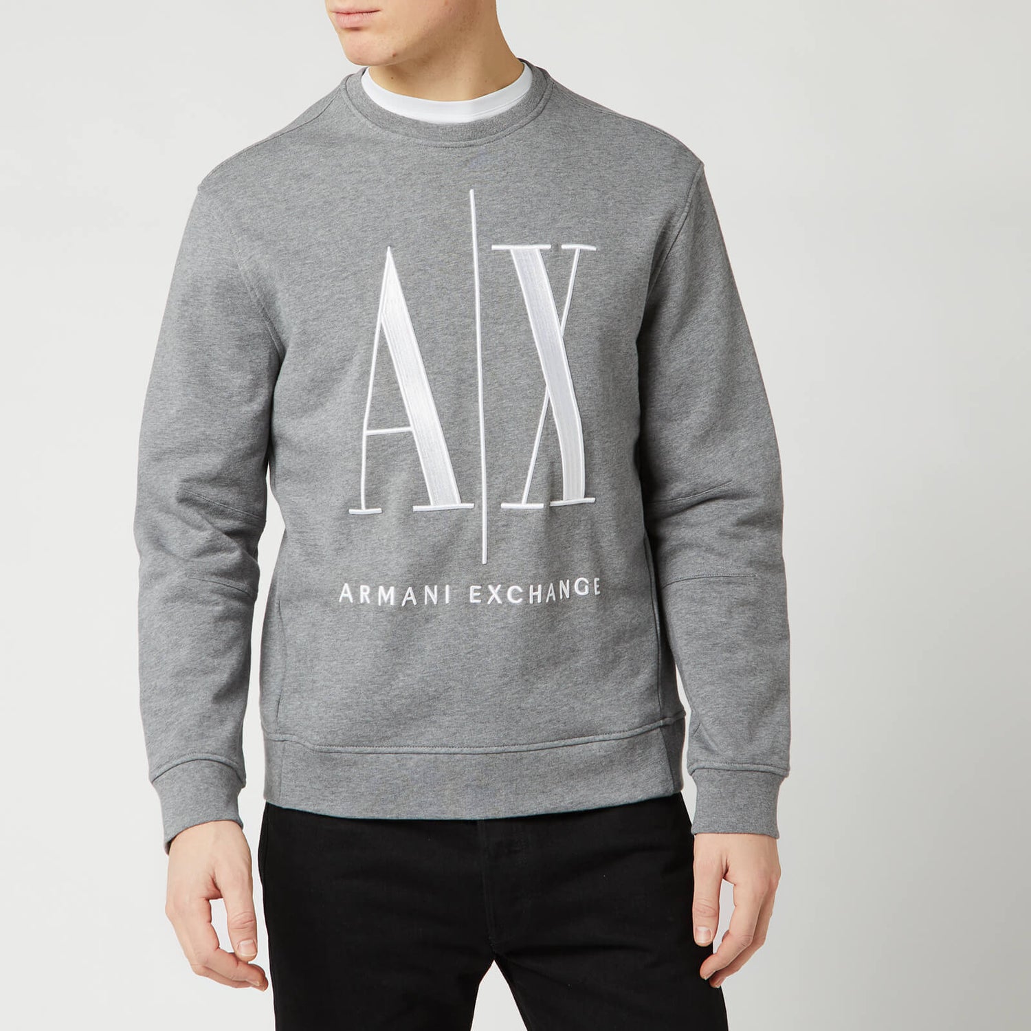 Armani Exchange Men's Big Ax Crewneck Sweatshirt - Heather Grey - M