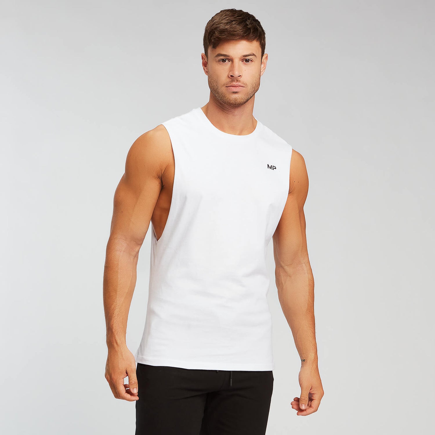 Moška majica MP Essentials s spuščenimi rokavi - bela - XS