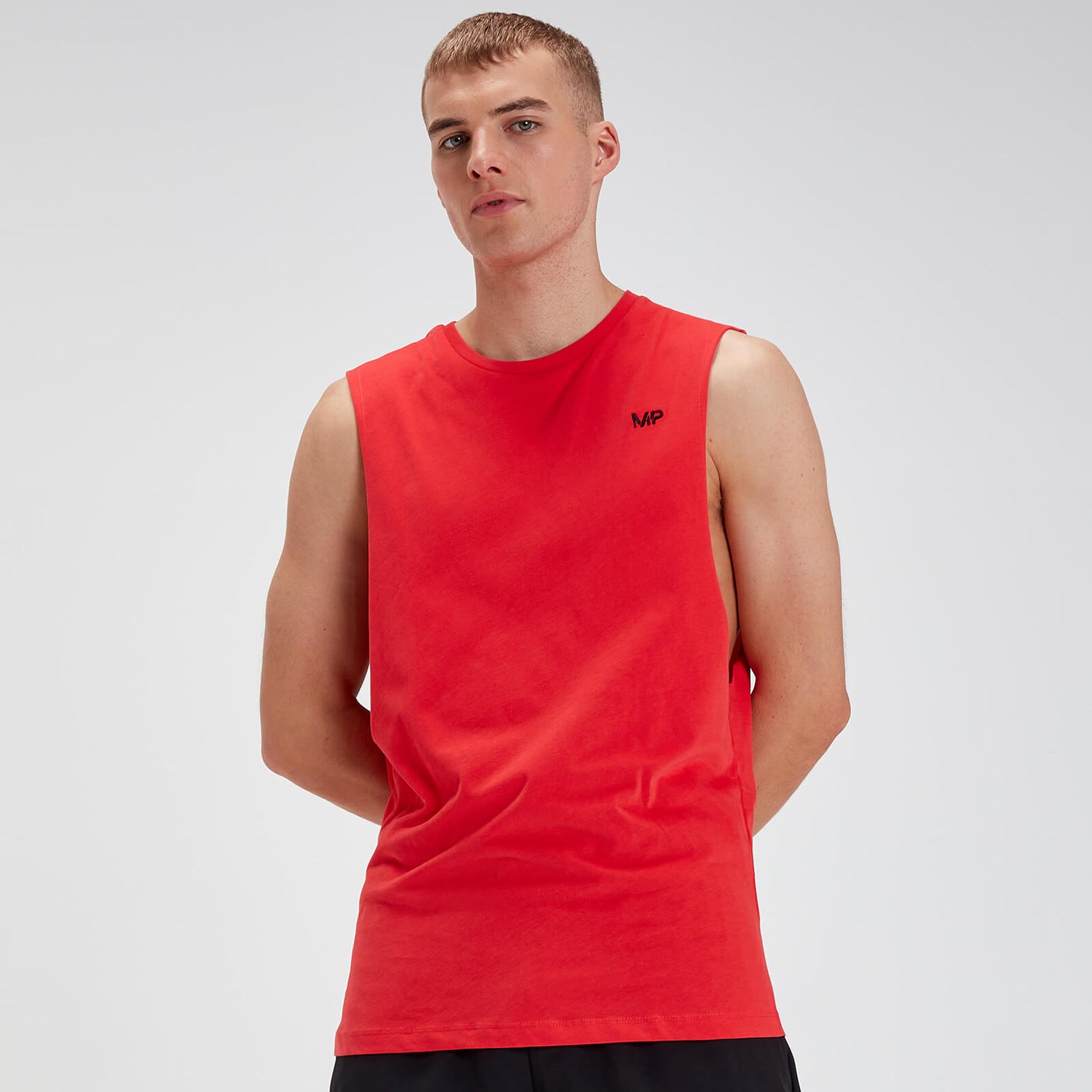 Camiseta sin mangas con sisas caídas para hombre de MP - Rojo - XS