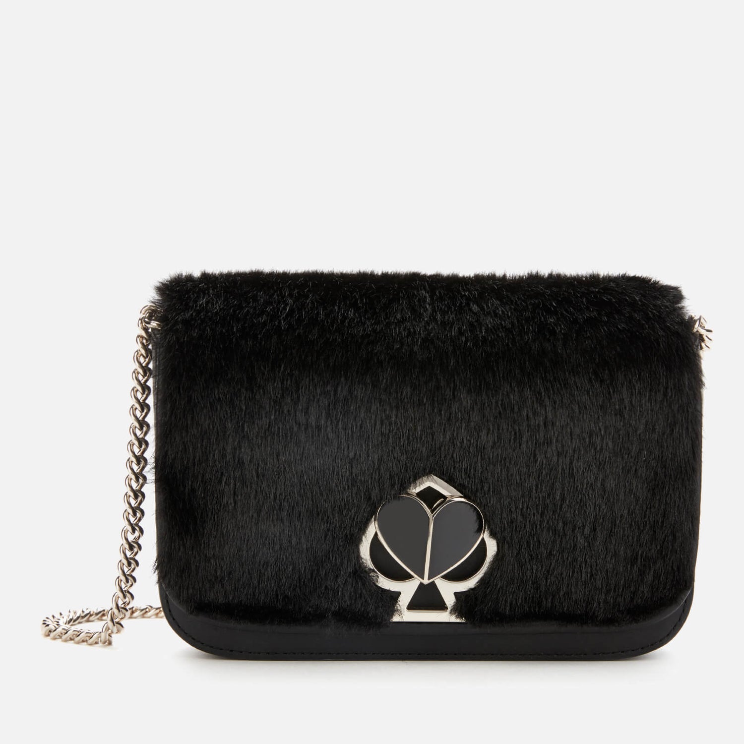 nicola faux fur twistlock chain wallet