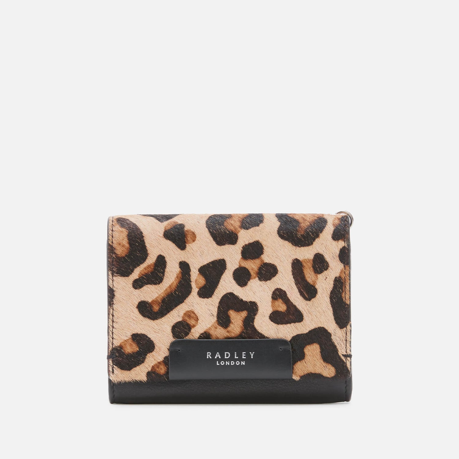 Radley Women s Arlington Court Faux Leopard Medium Flapover Purse Black