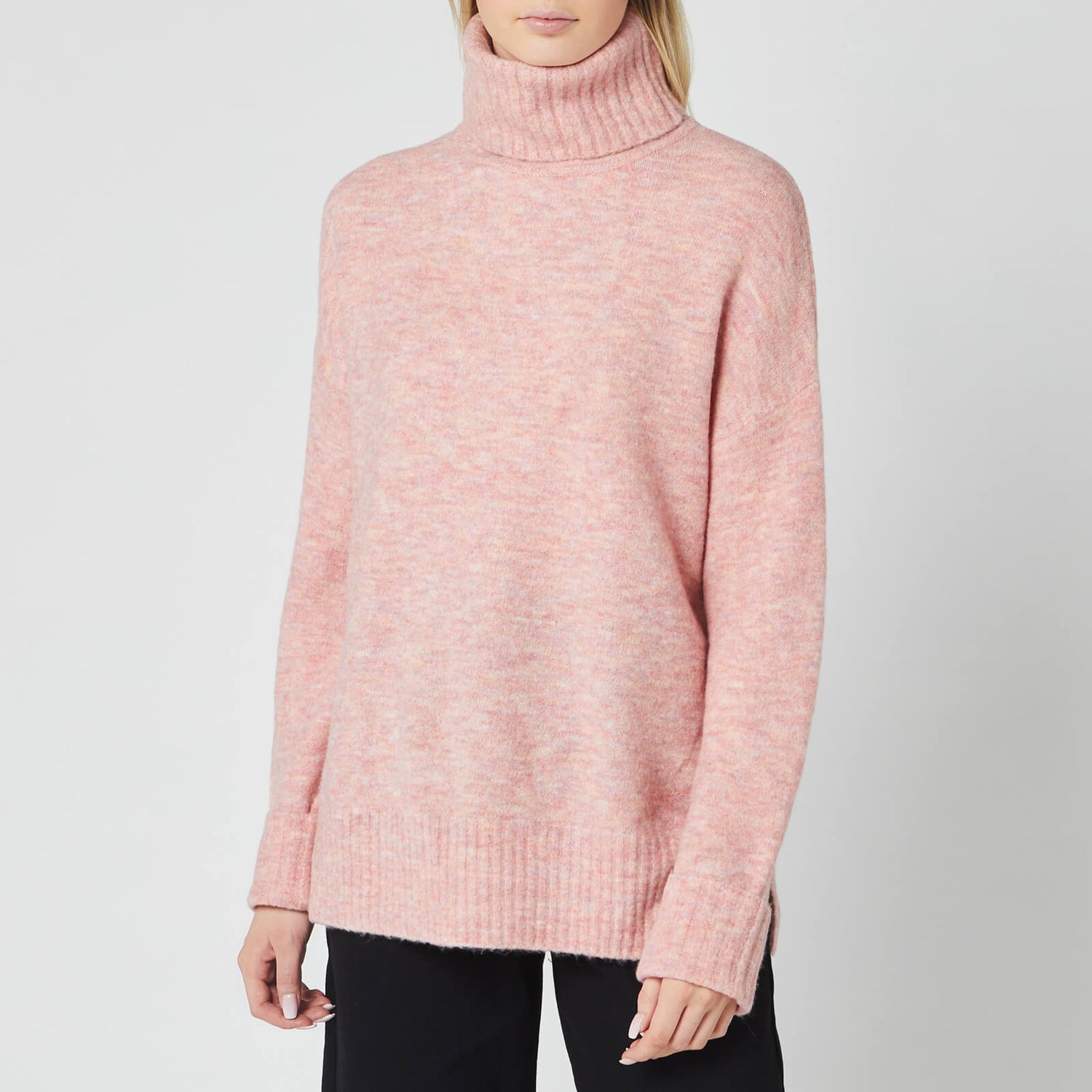 Pink oversized roll neck jumper sales