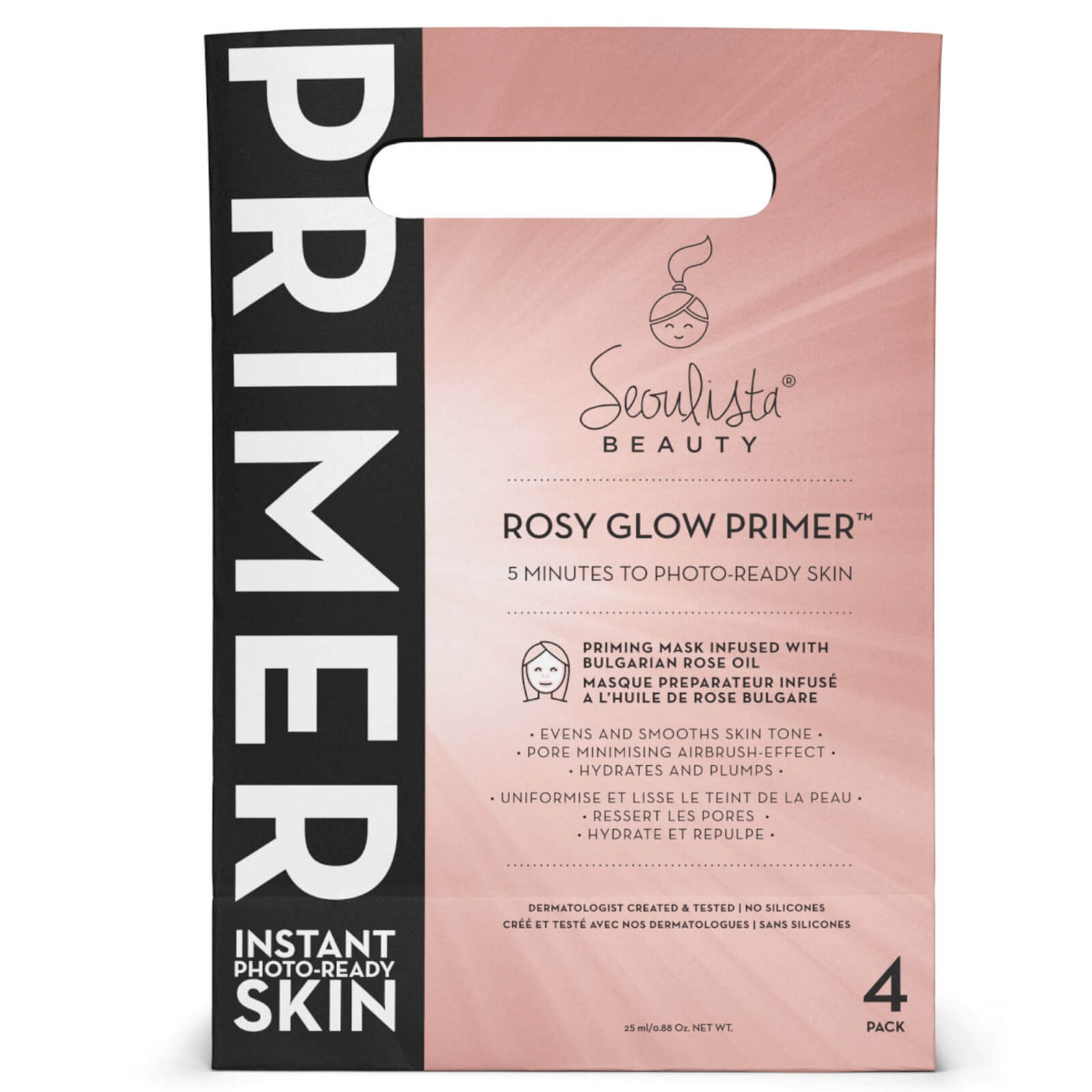 Маска-праймер для лица Seoulista Beauty Rosy Glow Primer, 4 шт