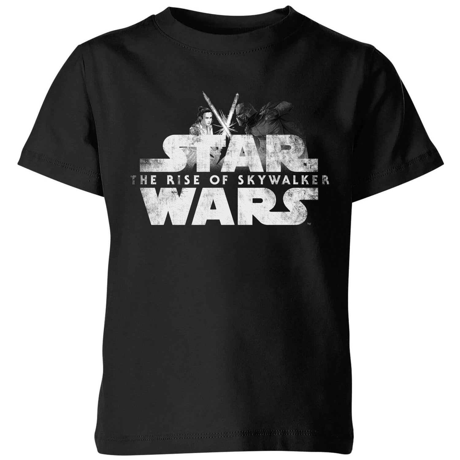 Star Wars The Rise of Skywalker Rey Kylo Battle kinder t shirt Zwart