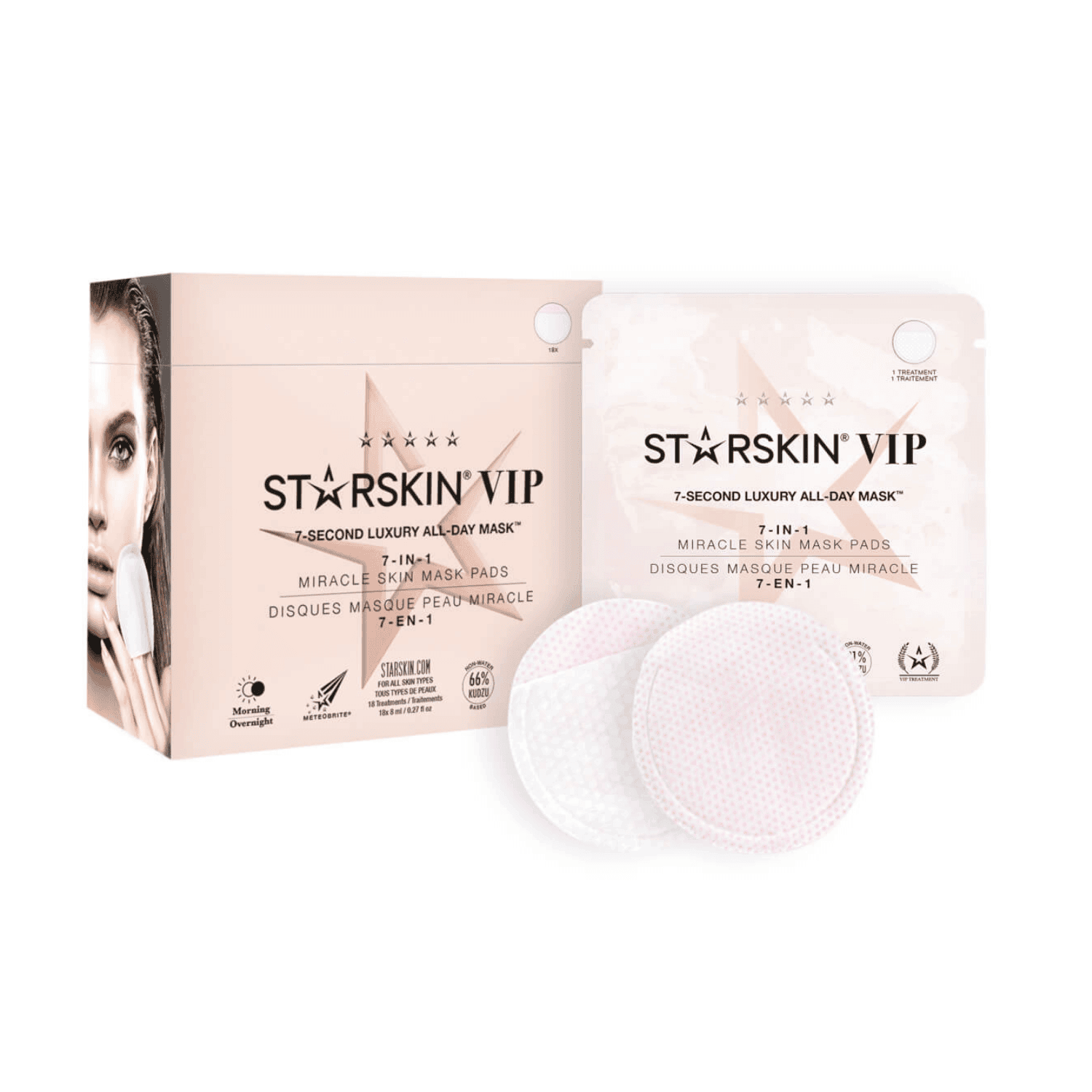 STARSKIN 7-Second Luxury All-Day Mask VIP 7-In-1 Miracle Skin Mask Pads - 18 Pack