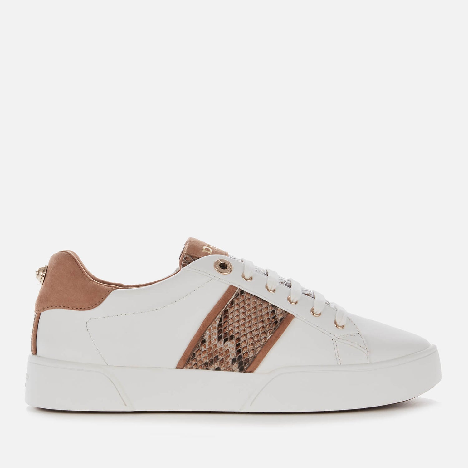 Dune Women s Elsie S Leather Low Top Trainers White Reptile