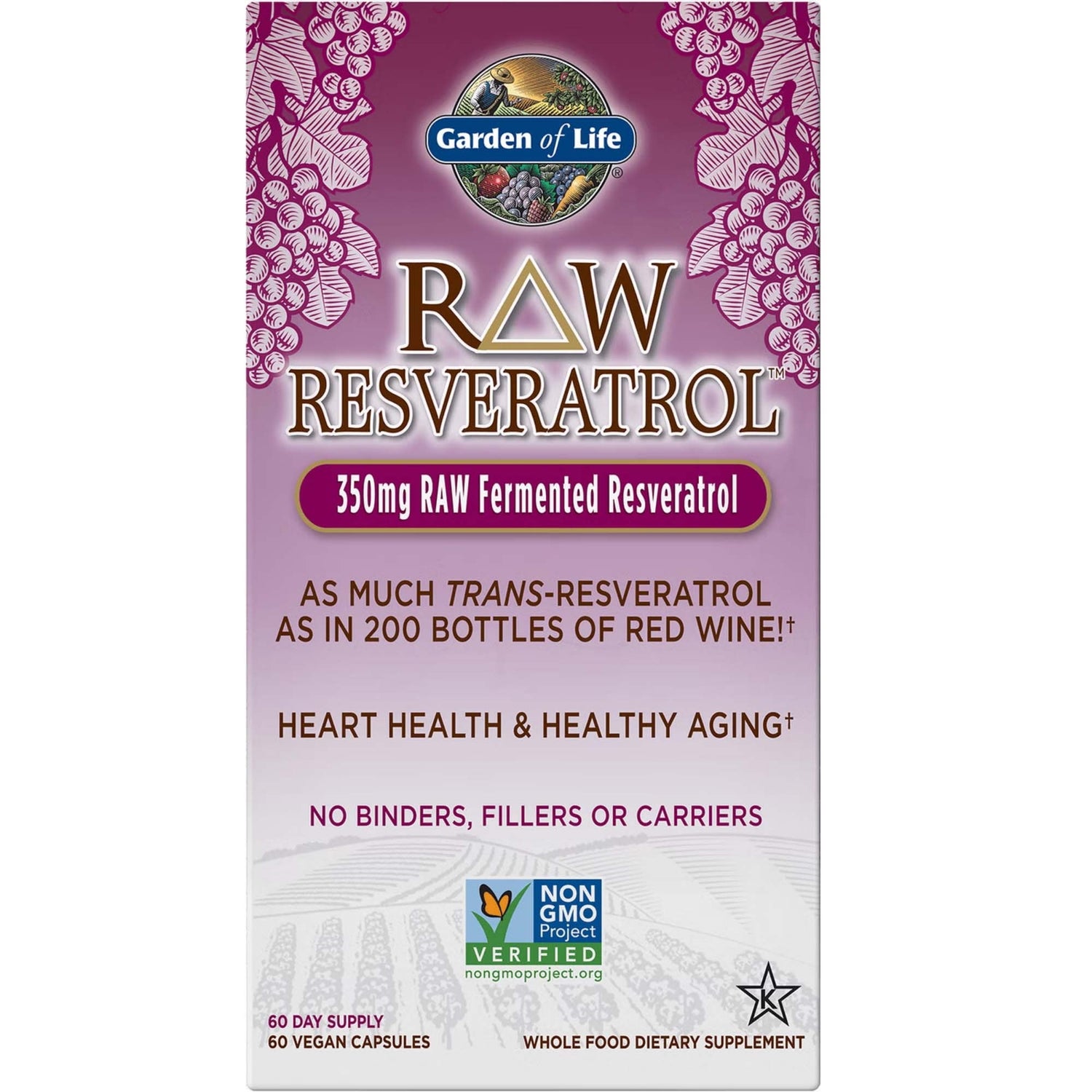 Garden of Life Raw Vegetarian Resveratrol - 60 Capsules