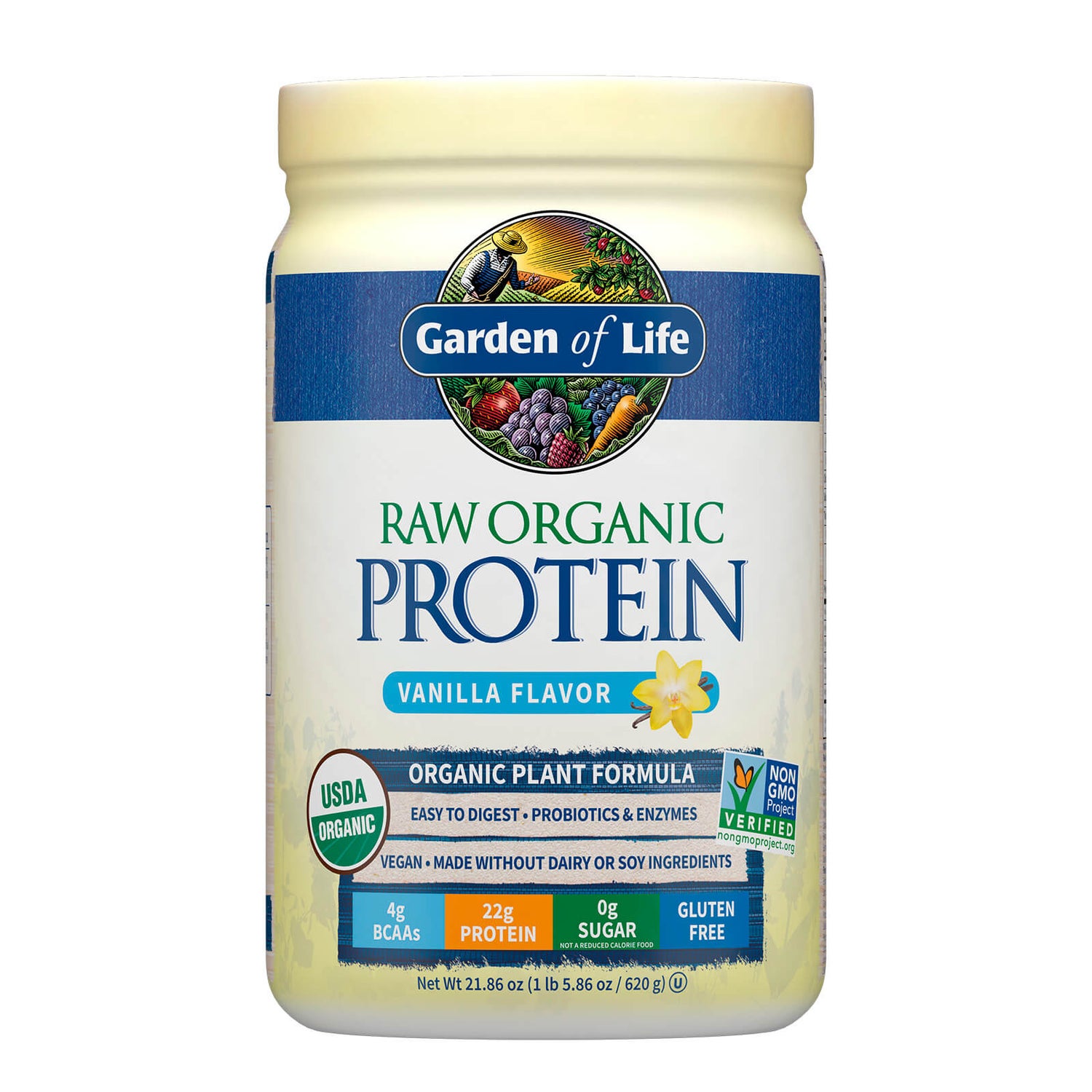 Poudre de protéines Raw Organic - Vanille - 620 g
