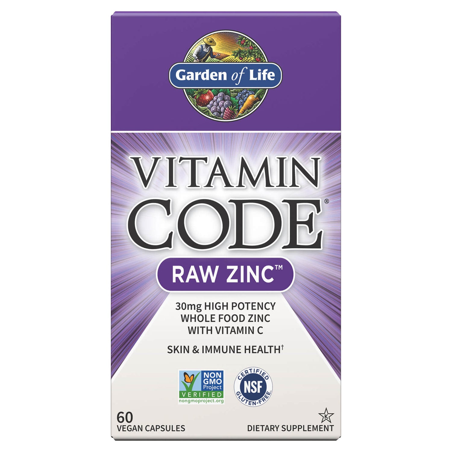 Garden of Life Vitamin Code RAW Zinc Vegan Capsules - 60 Capsules