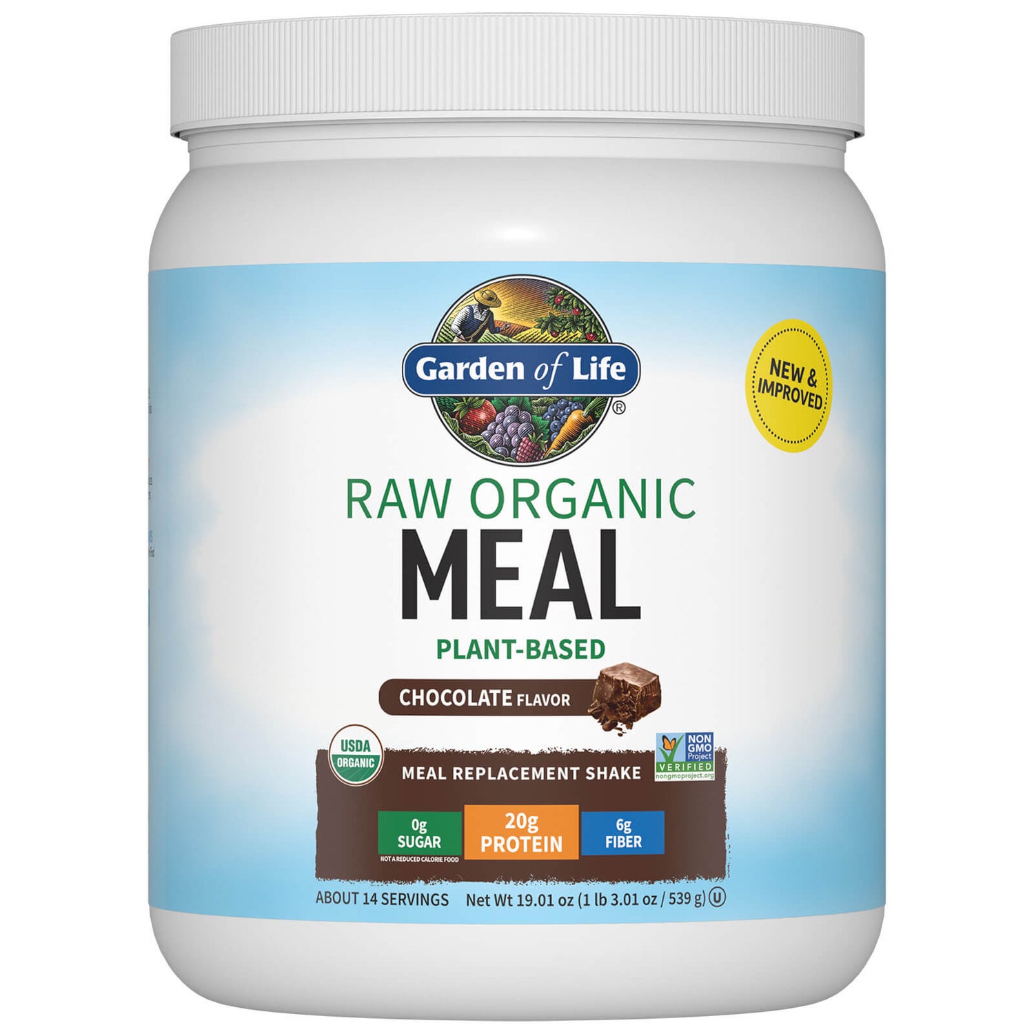 Raw Organic All-In-One Shake - Chocolate - 509g
