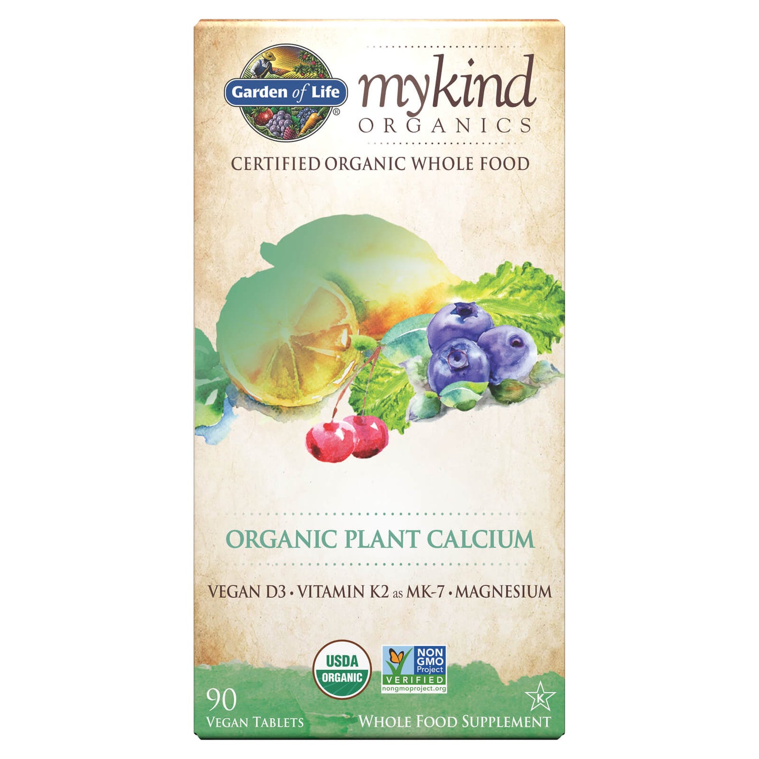 mykind Organics Pflanzencalcium - 90 Tabletten