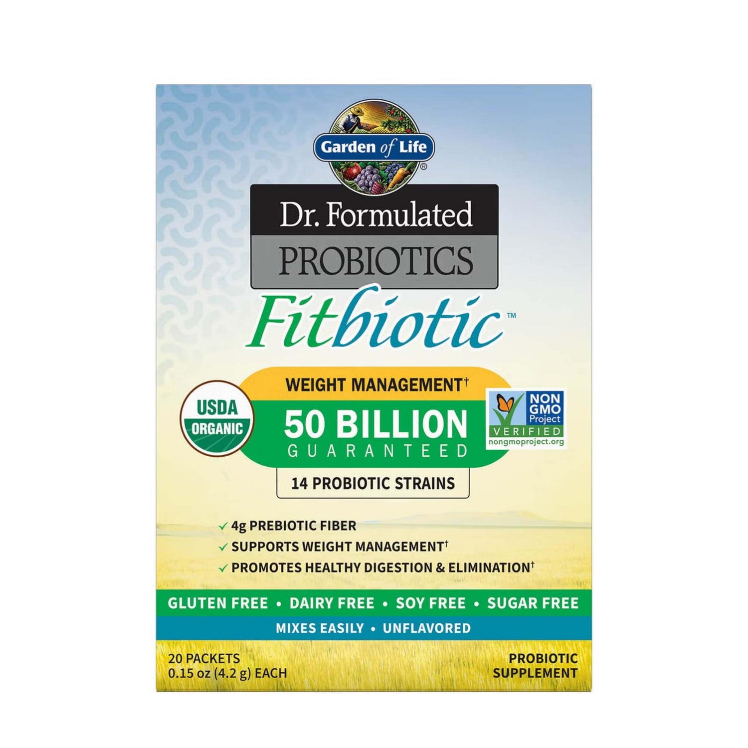 Probiotics Fitbiotic Powder - Unflavored (Pack of 20)