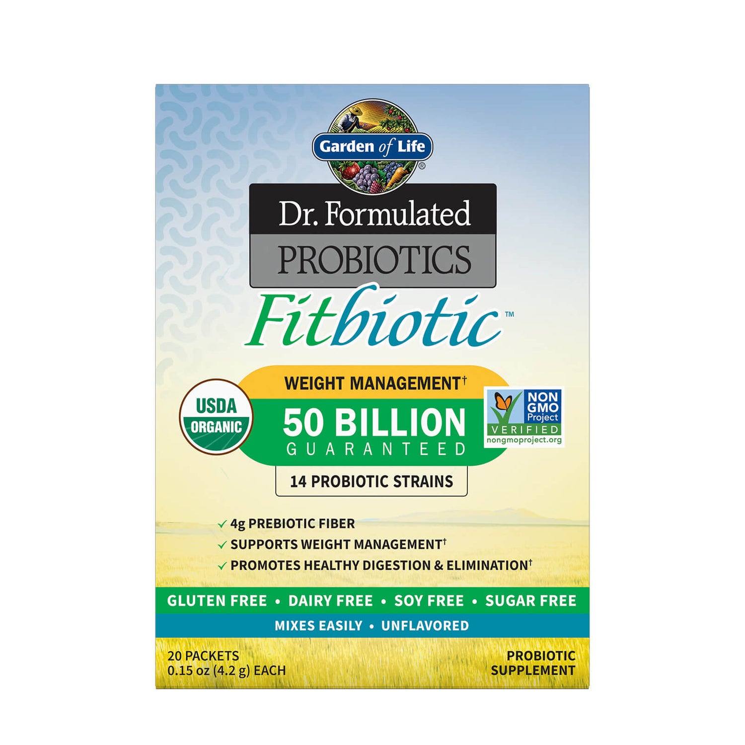 Garden of Life Microbiome Fitbiotic Powder - Unflavored (Pack of 20)