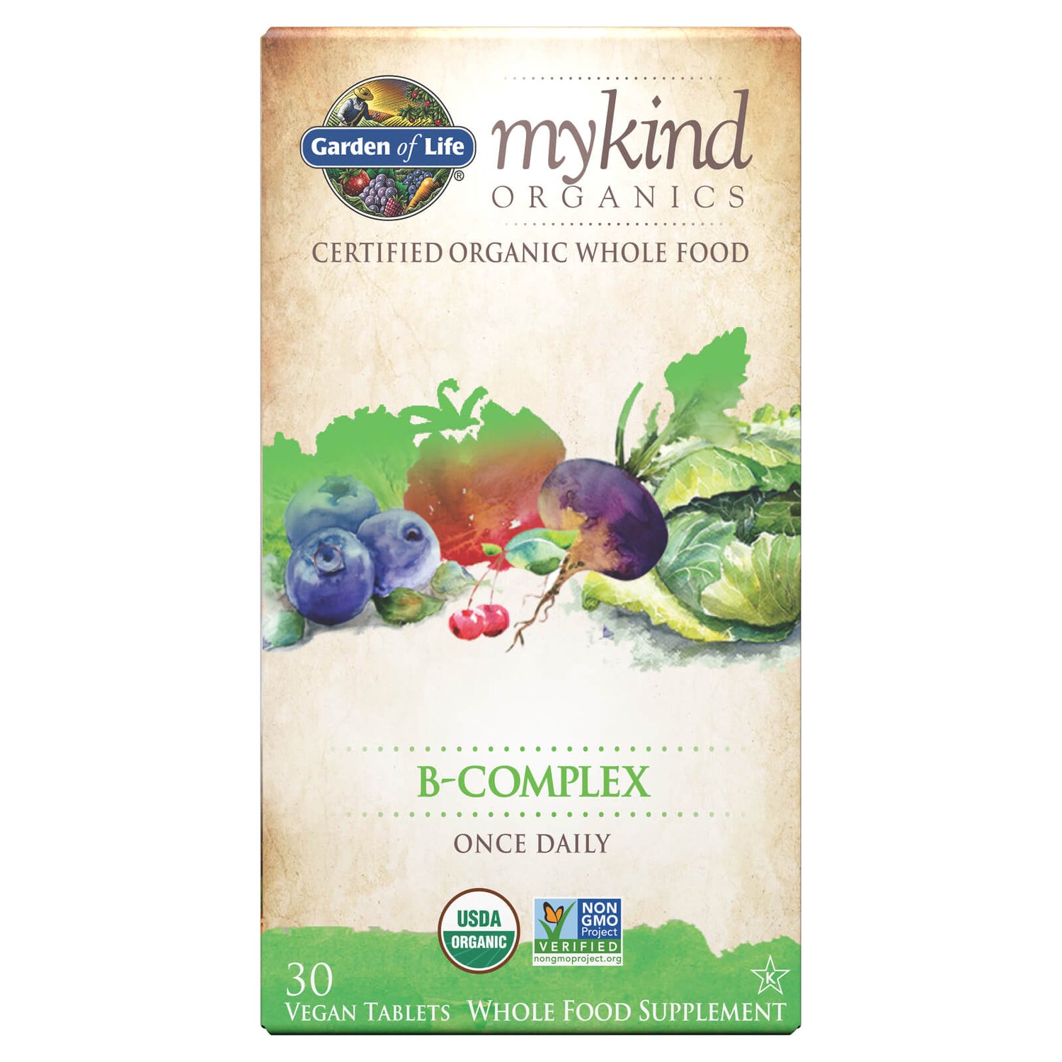 mykind Organics Комплекс витаминов группы B - 30 таблеток