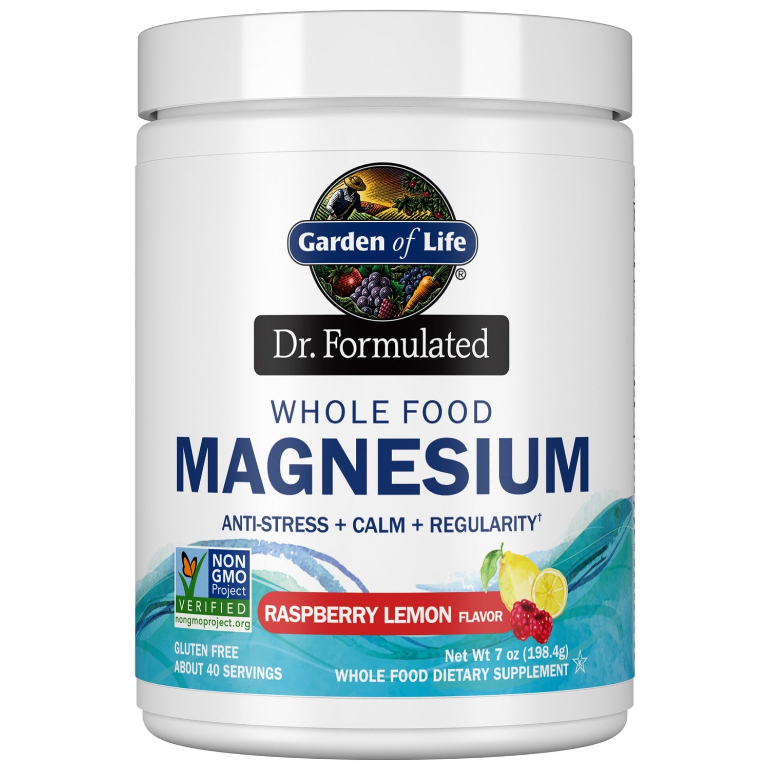 Wholefood-magnesiumpoeder - framboos/citroen - 198,4 g