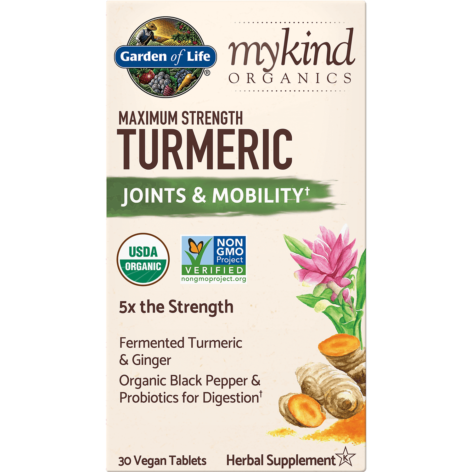 mykind Organics compresse vegane di curcuma di massima potenza - 30 compresse