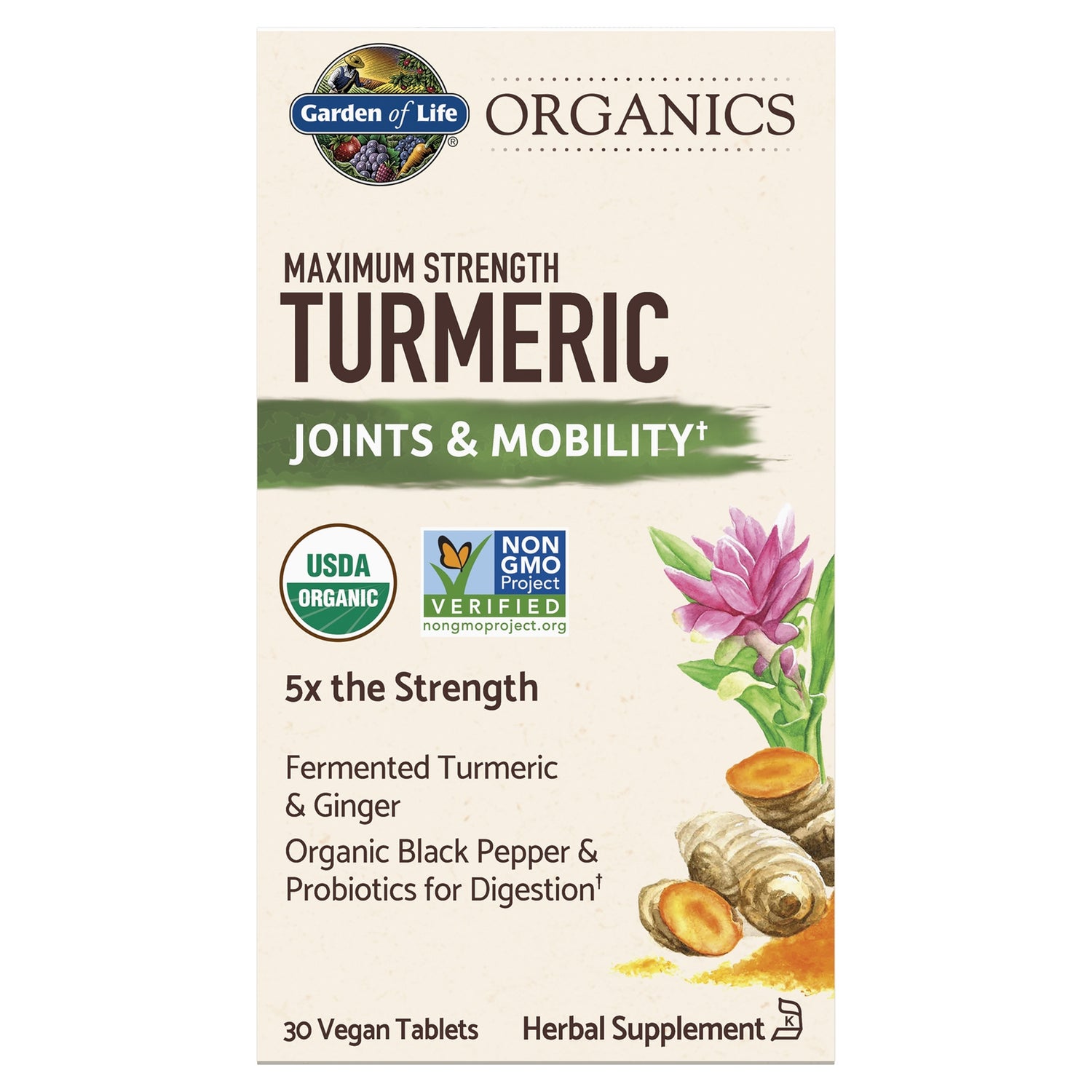 Organics Maximum Kracht Kurkuma - 30 veganistische tabletten