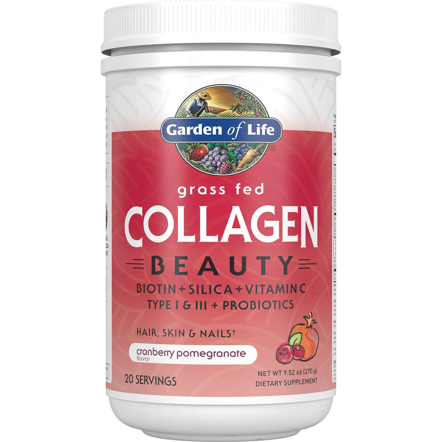 Collagene di bellezza in polvere - Mirtillo rosso e melograno - 270 g