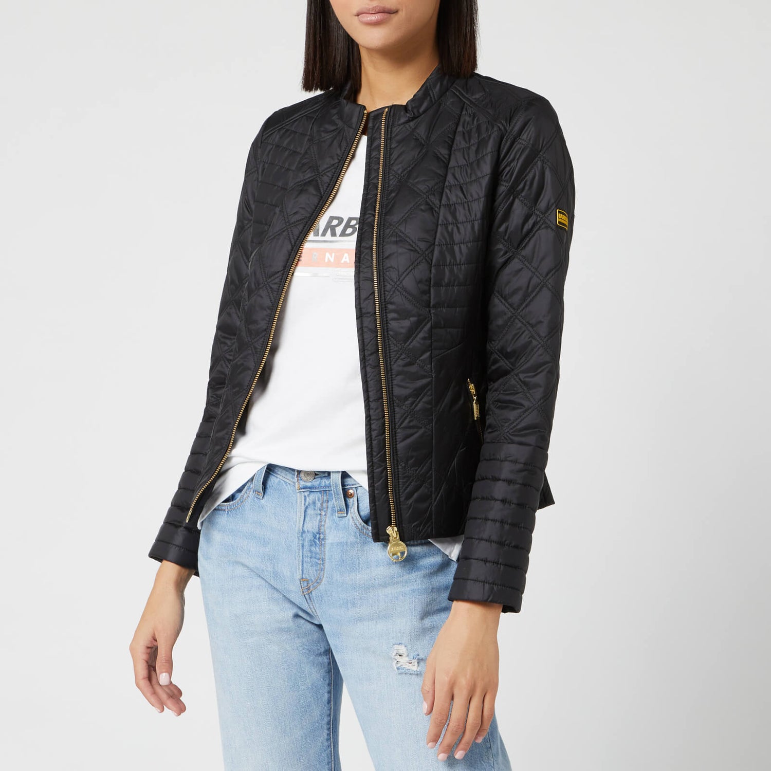 Barbour international sprinter quilted cheap jacket black