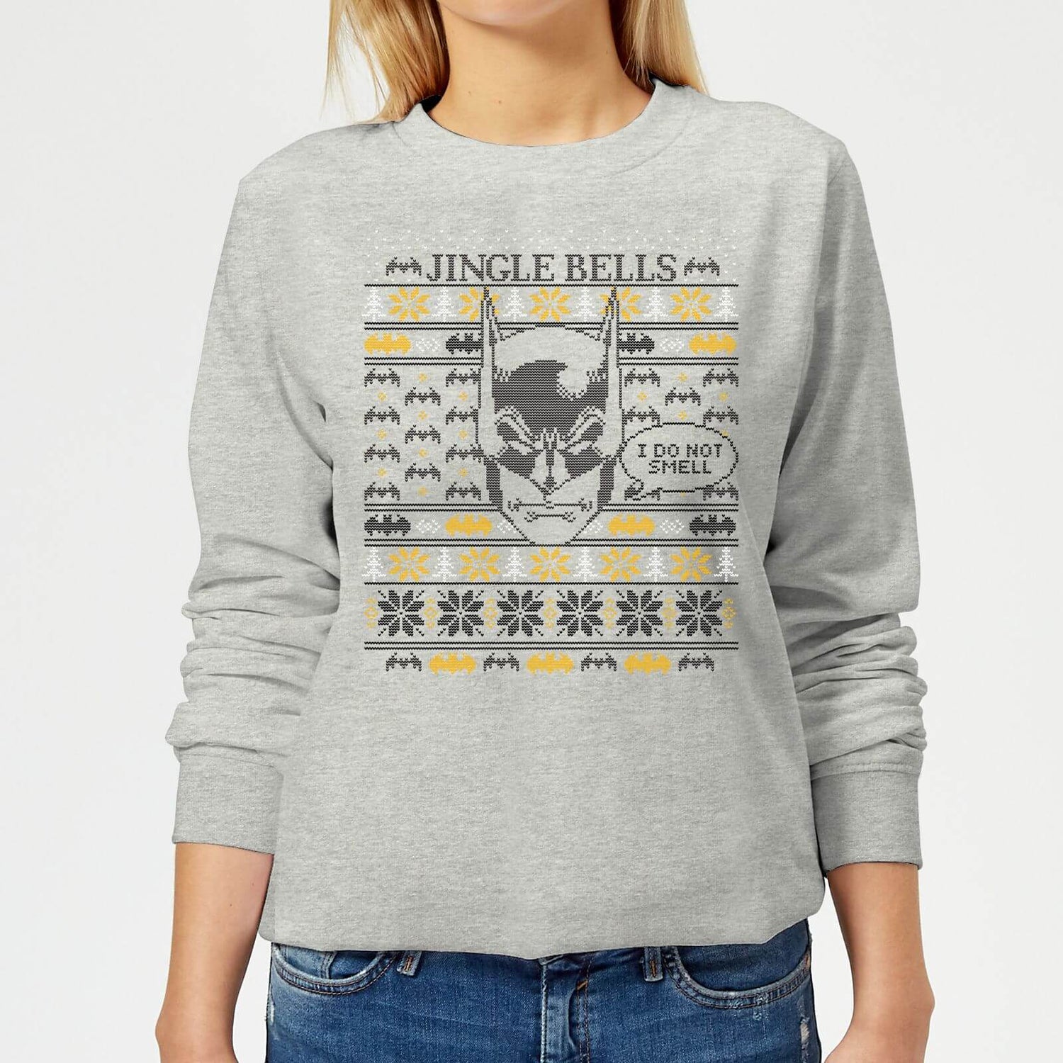DC Comics Batman I Do Not Smell Women s Christmas Sweater in Grey Clothing Zavvi Ireland