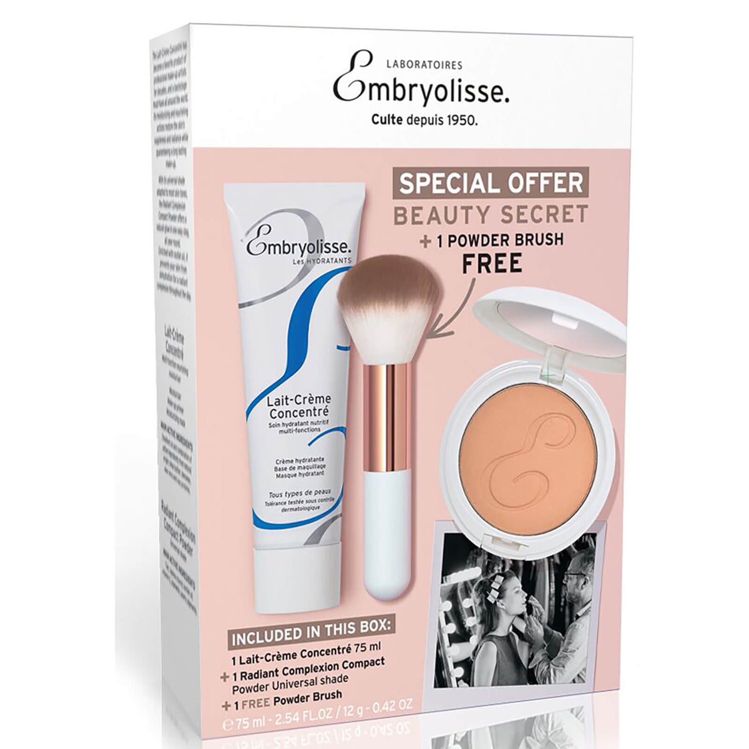 Embryolisse Beauty Secret Box: Lait Creme Concentre, Poudre Compacte, Powder Brush