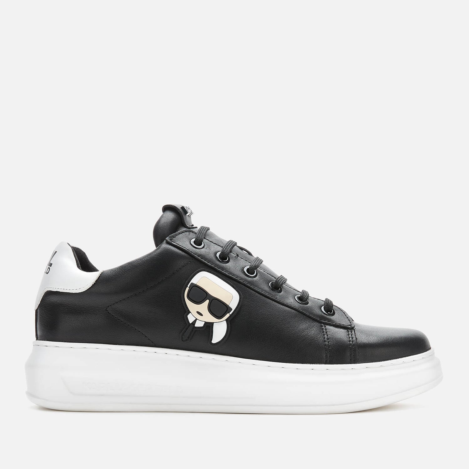 KARL LAGERFELD Men's Kapri Karl Ikonic 3D Lace Leather Trainers - Black - UK 7