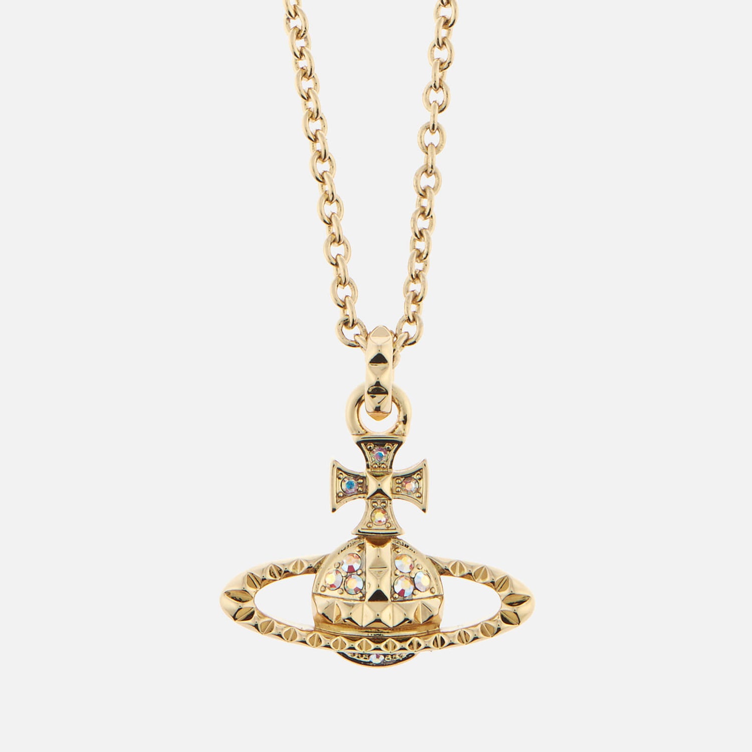 Mayfair Bas Relief Pendant - Gold Crystal