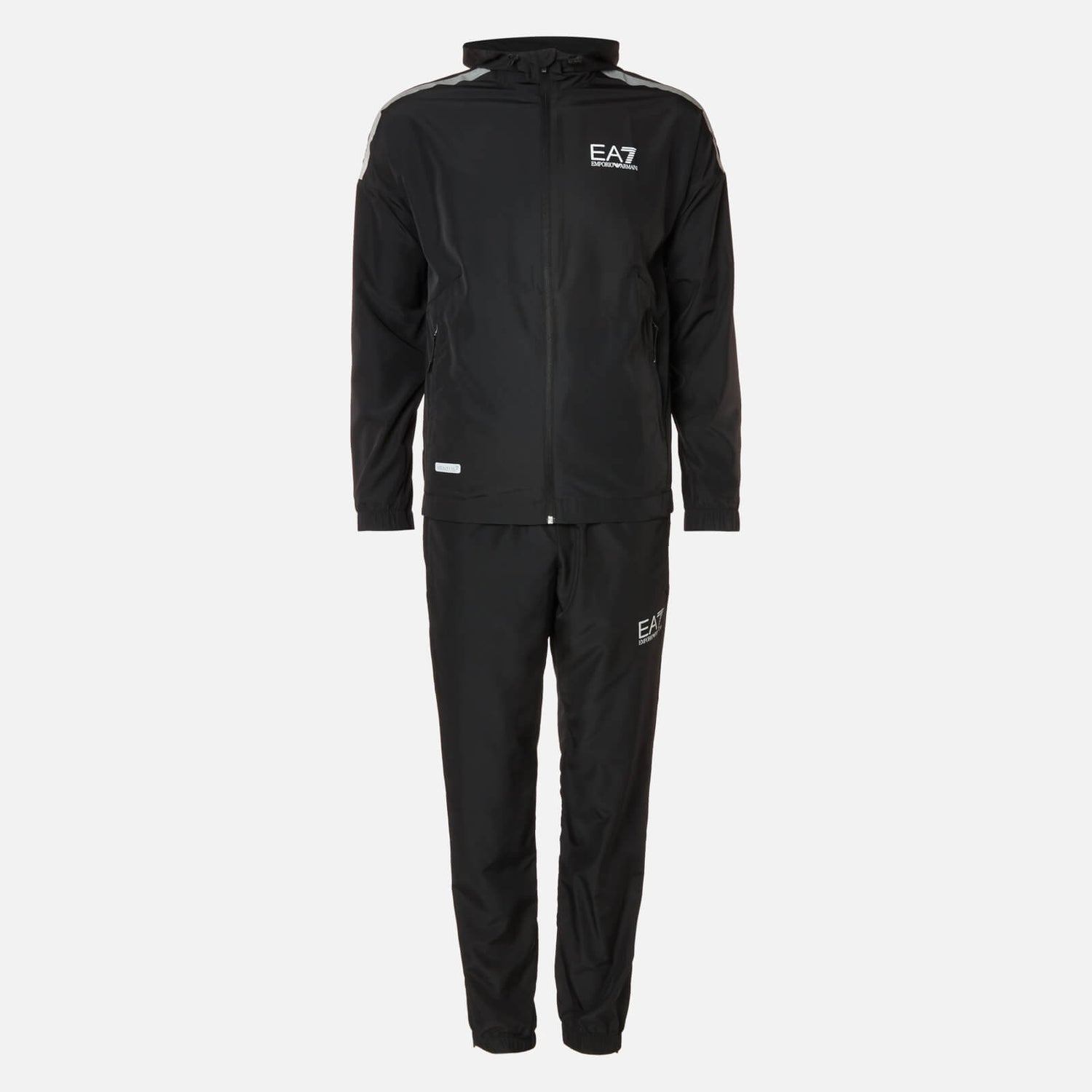 Emporio Armani EA7 Men s Hooded Reflective Tracksuit Black TheHut