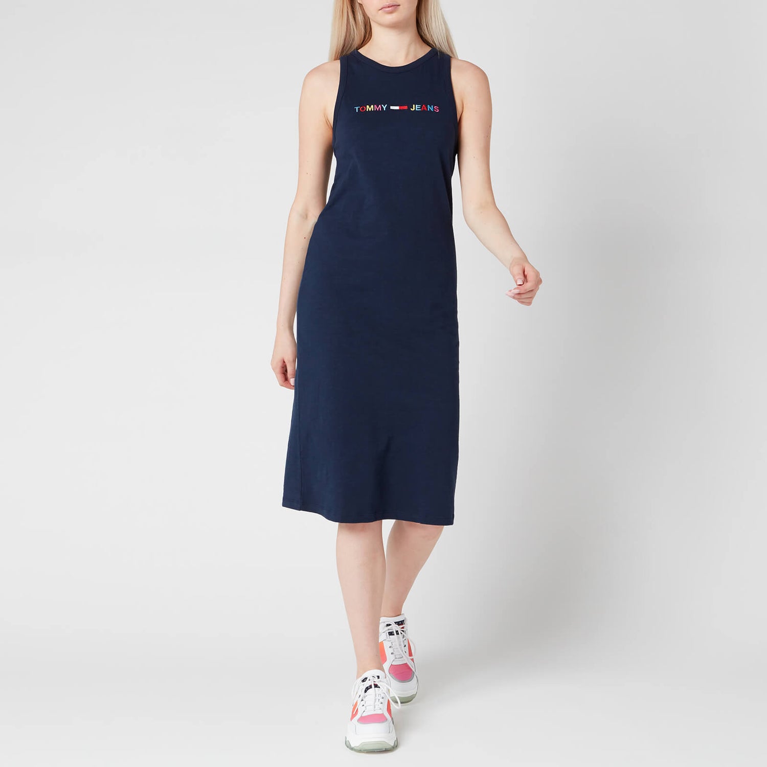 Tommy Jeans Women s TJW Logo Tank Dress Twilight Navy TheHut