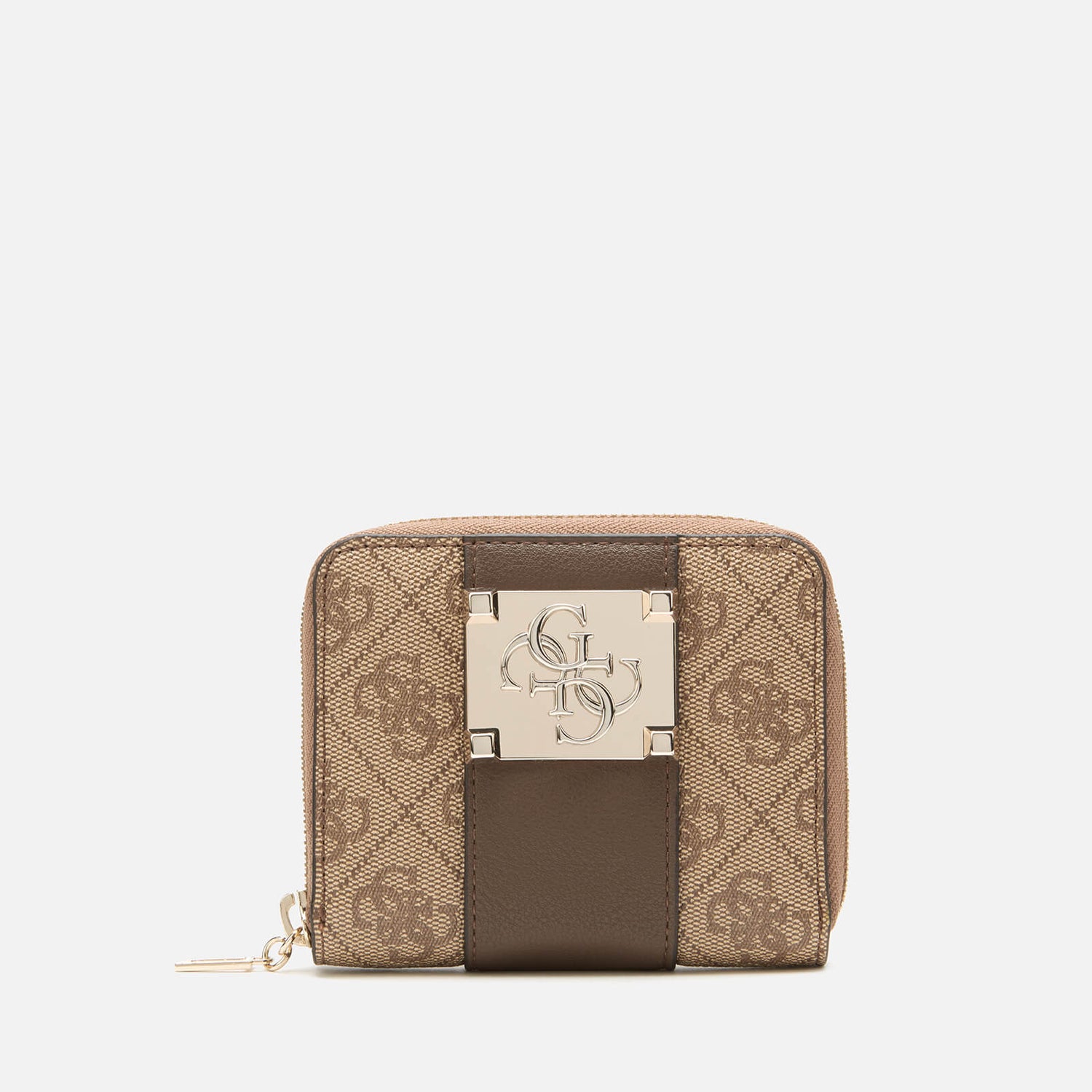 Guess Women s Logo City Small Zip Around Purse Brown TheHut