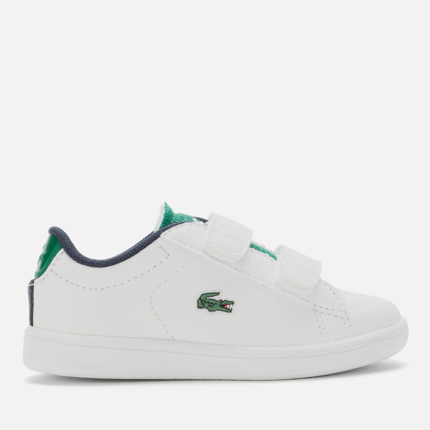 Lacoste Toddler s Carnaby Evo 120 Velcro Low Top Trainers White Green TheHut