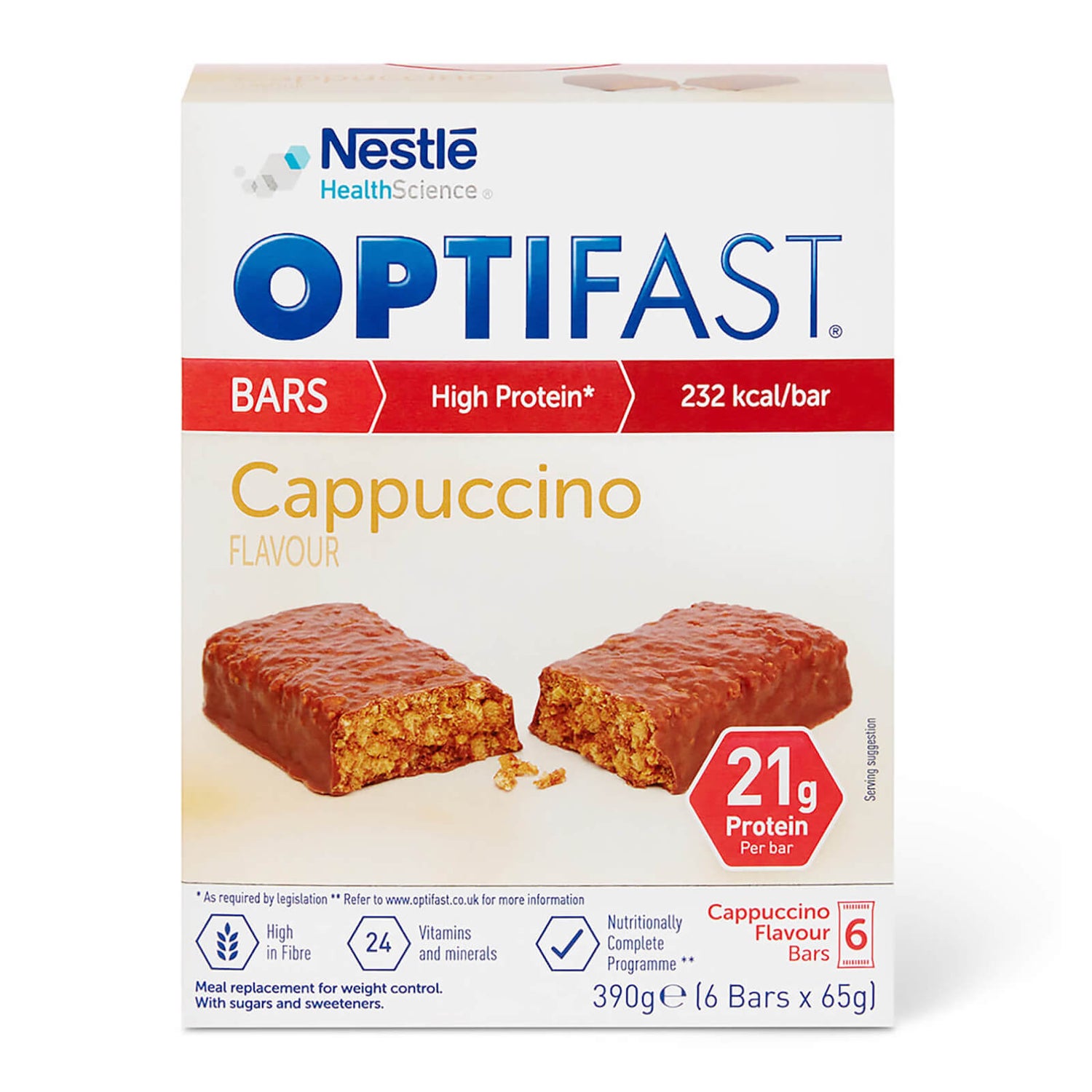 Cappuccino - Meal bar - 1 Week Supply - 1 Box (6 Bars)