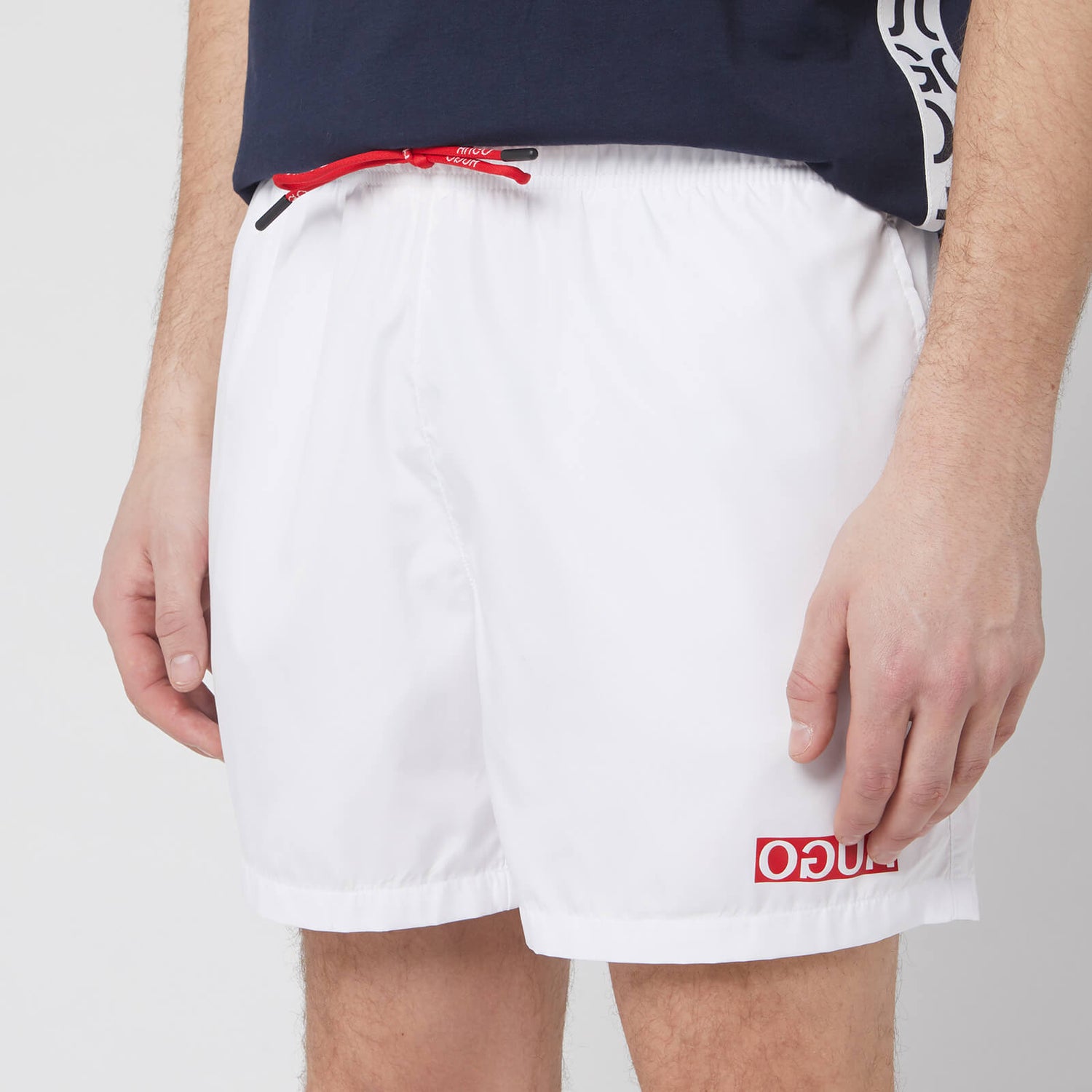 White hugo boss swim shorts sale